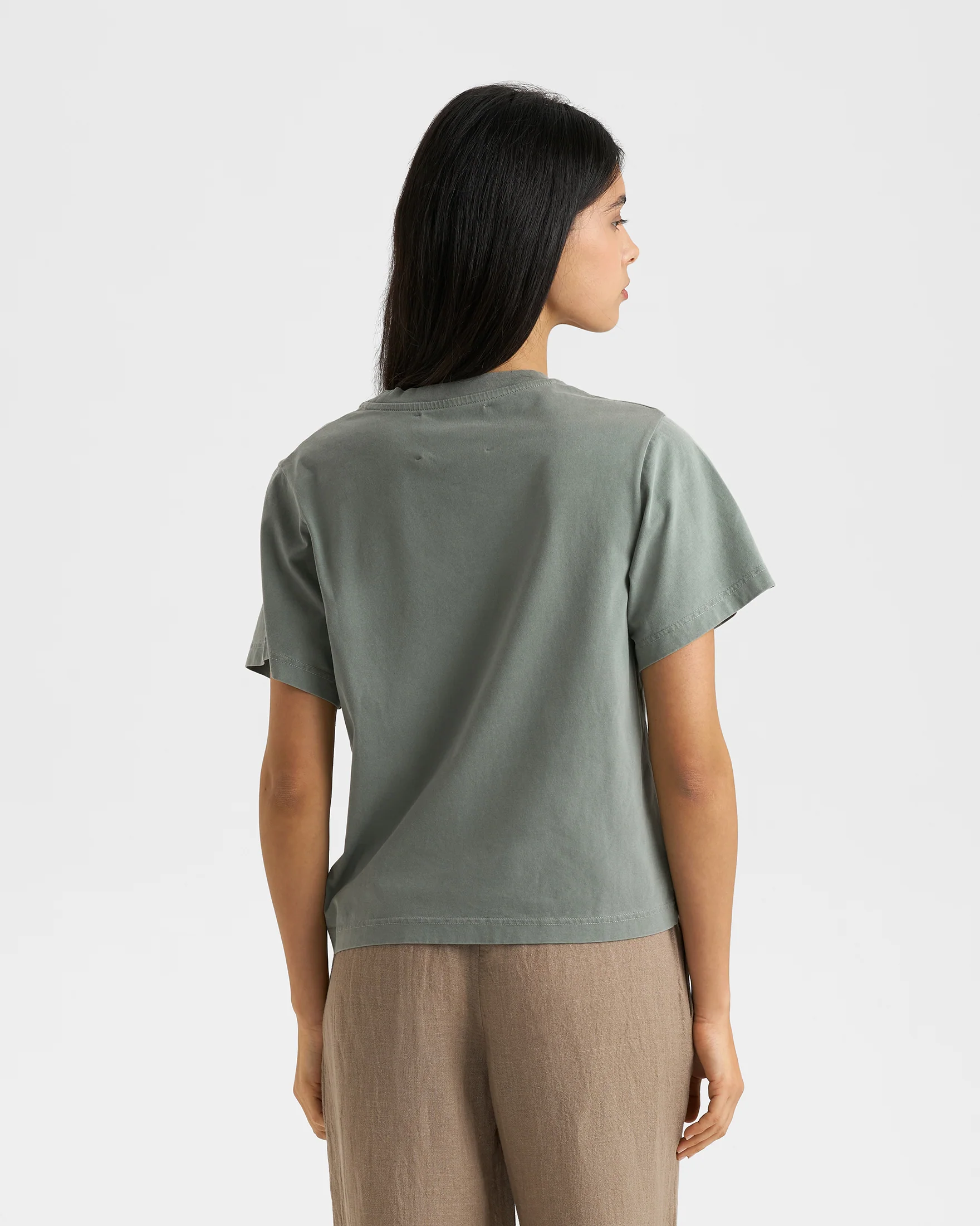 Jersey Coconut T-Shirt - G93JE - Military Green And Palm Embroidery - Image 4