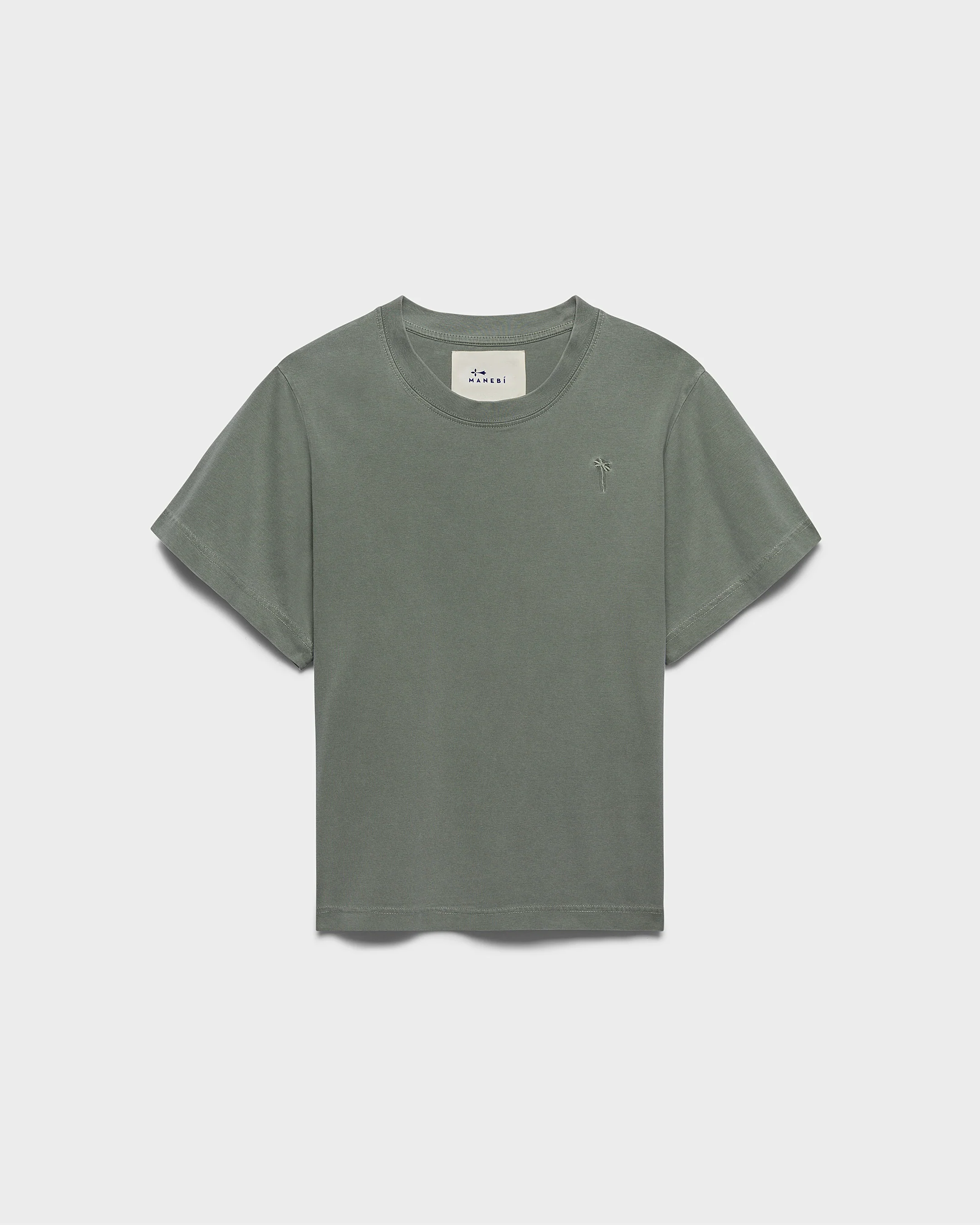 Jersey Coconut T-Shirt - G93JE - Military Green And Palm Embroidery - Image 5