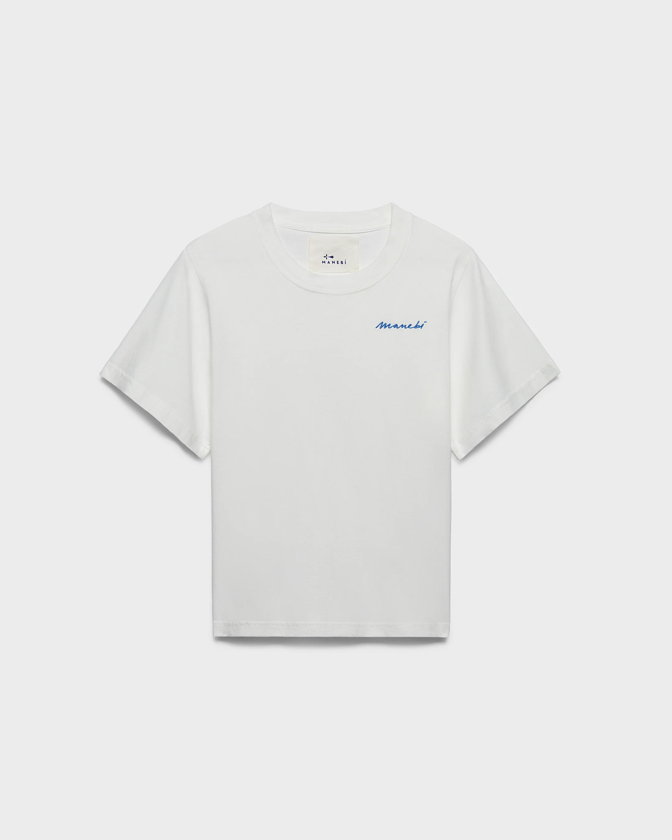 Jersey Coconut T-Shirt - G84JE - White And Indigo Logo Embroidery - Image 5