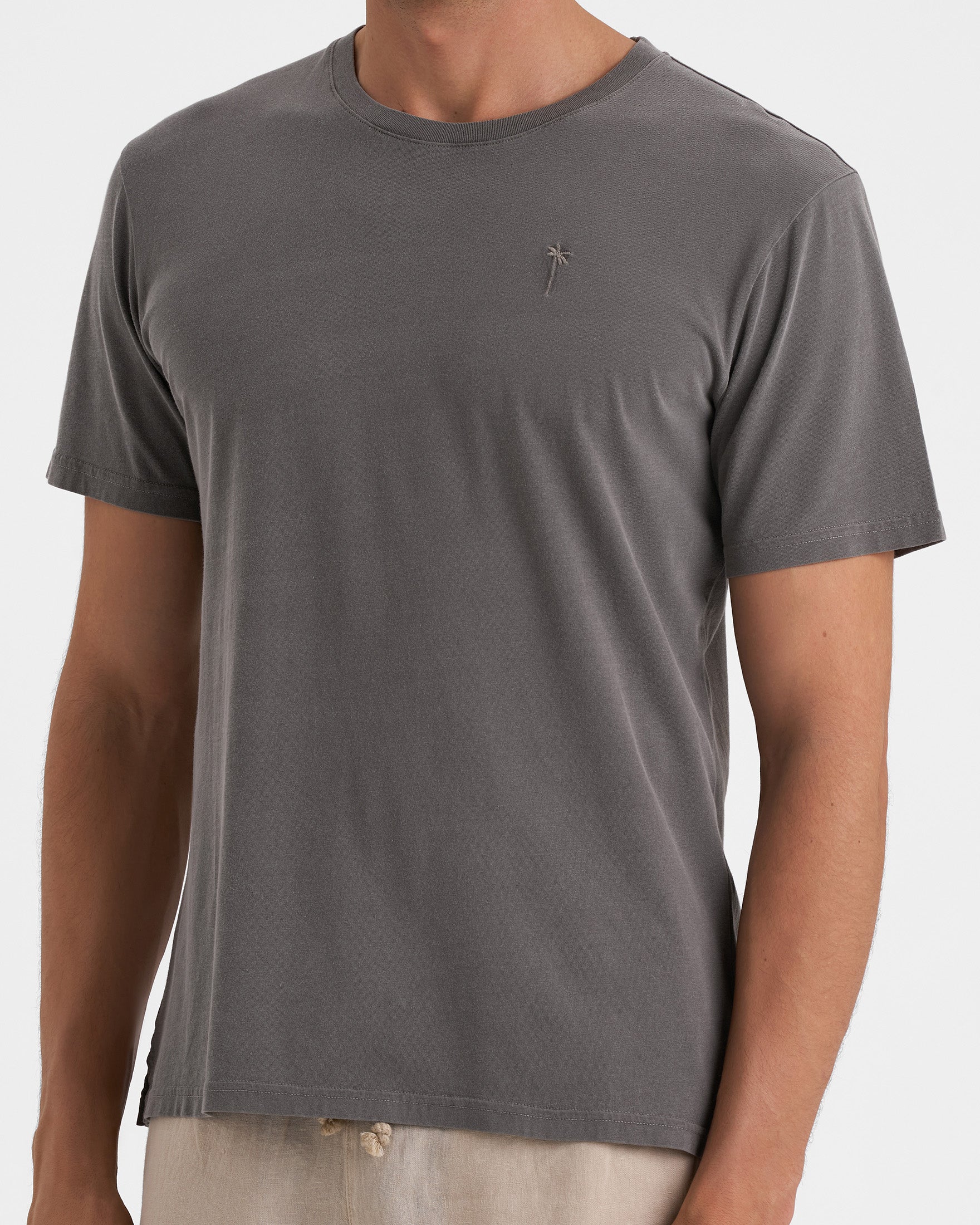 Jersey Palm T-Shirt - G94JG - Carbon And Logo Embroidery - Image 3