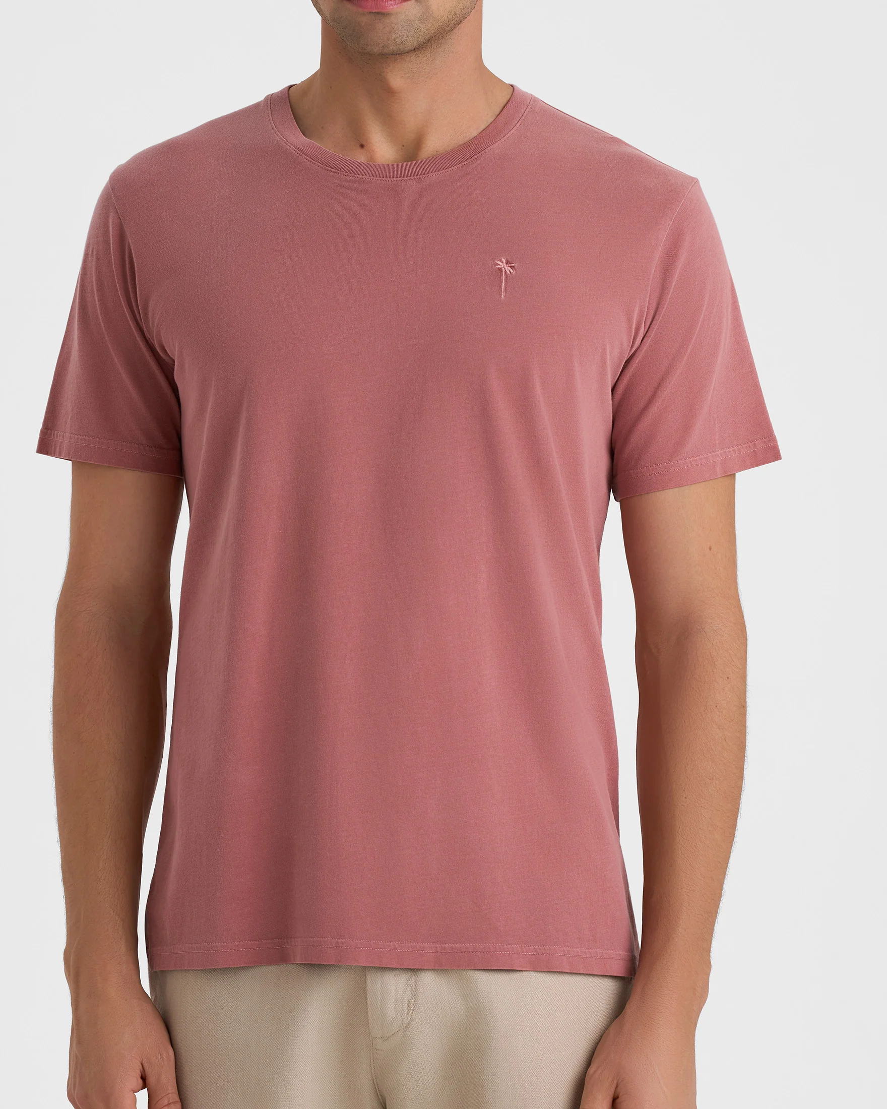 Jersey Palm T-Shirt - G82JG - Terracotta And Palm Embroidery - Image 3