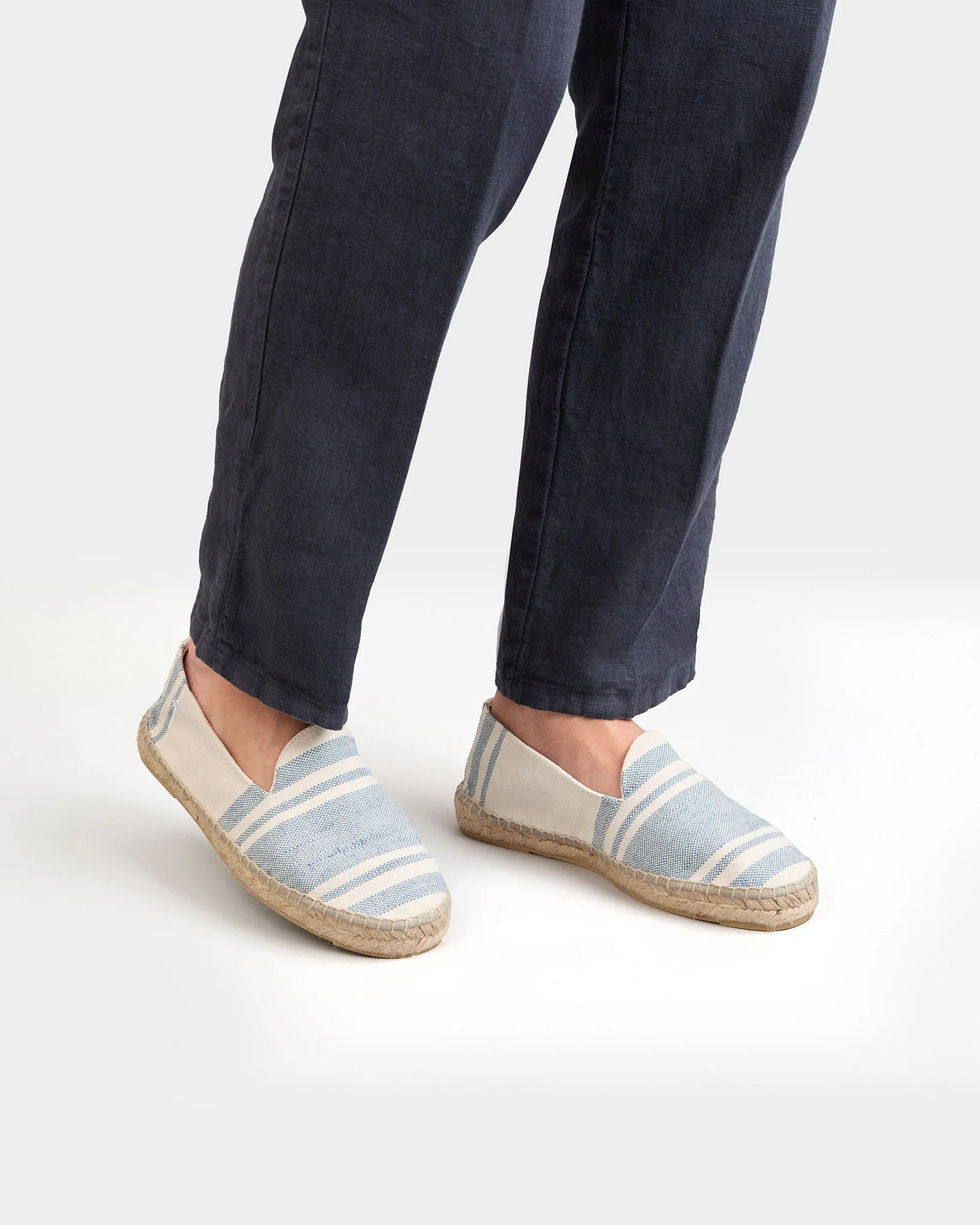 Jute Jaquard Flat Espadrilles - Z89C0 - Portofino - Indigo Stripes On Natural - Image 2