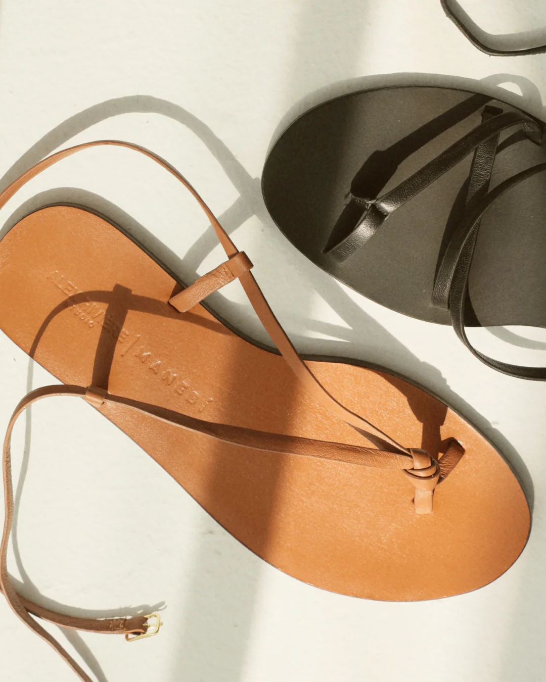 Kate Leather Knot Sandals - M39Y0 - Alex Rivière Studio x Manebí Tan - Image 3