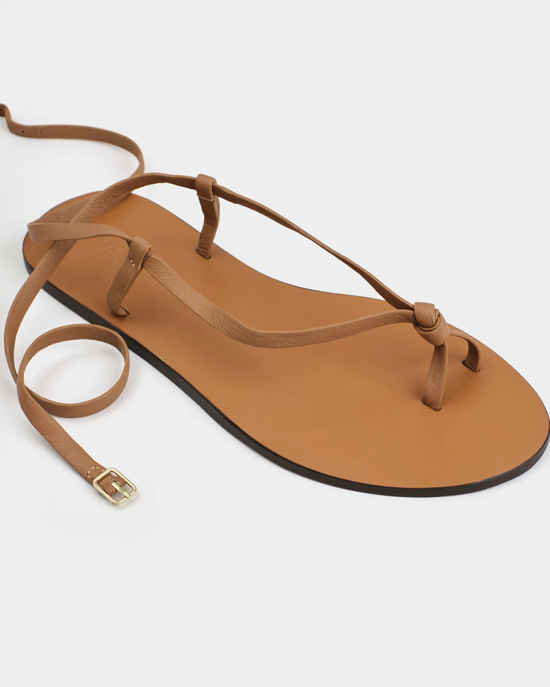 Kate Leather Knot Sandals - M39Y0 - Alex Rivière Studio x Manebí Tan - Image 4