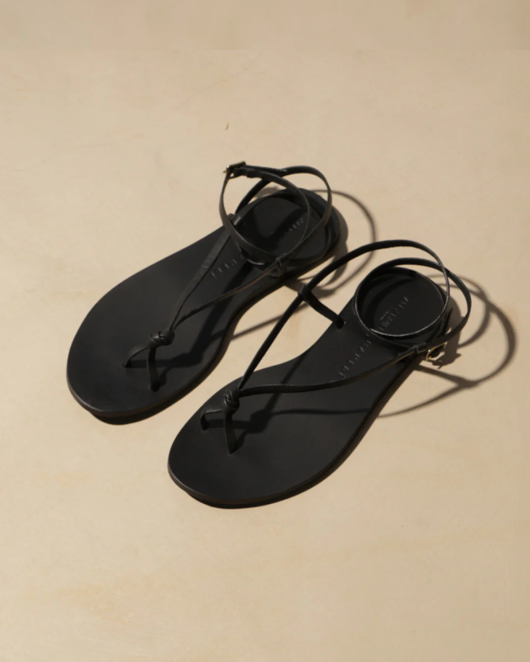 Kate Leather Knot Sandals - M12Y0 - Alex Rivière Studio x Manebí  Black - Image 3