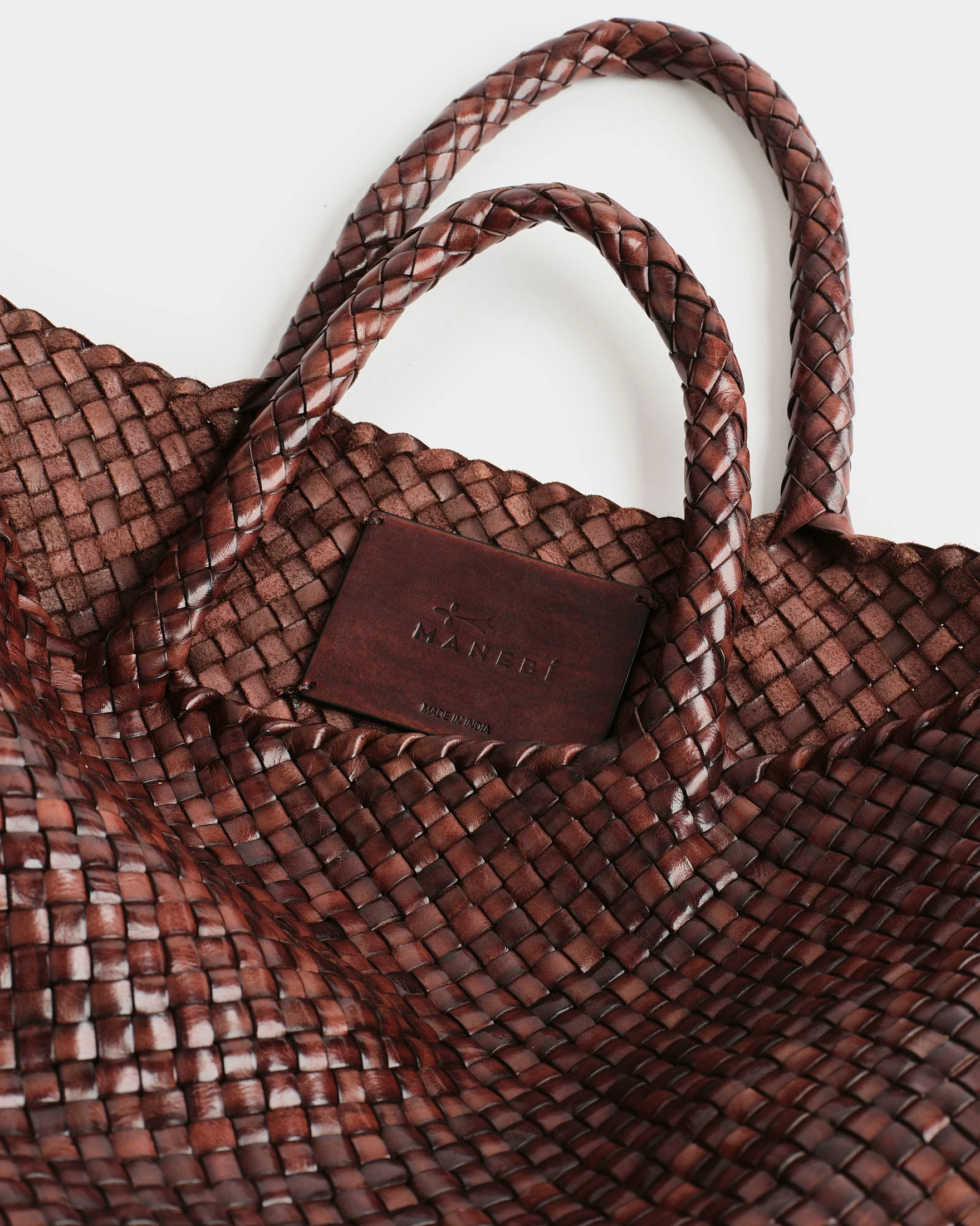 Leather Bali Tote Bag - L14IT - Dark Brown - Image 3