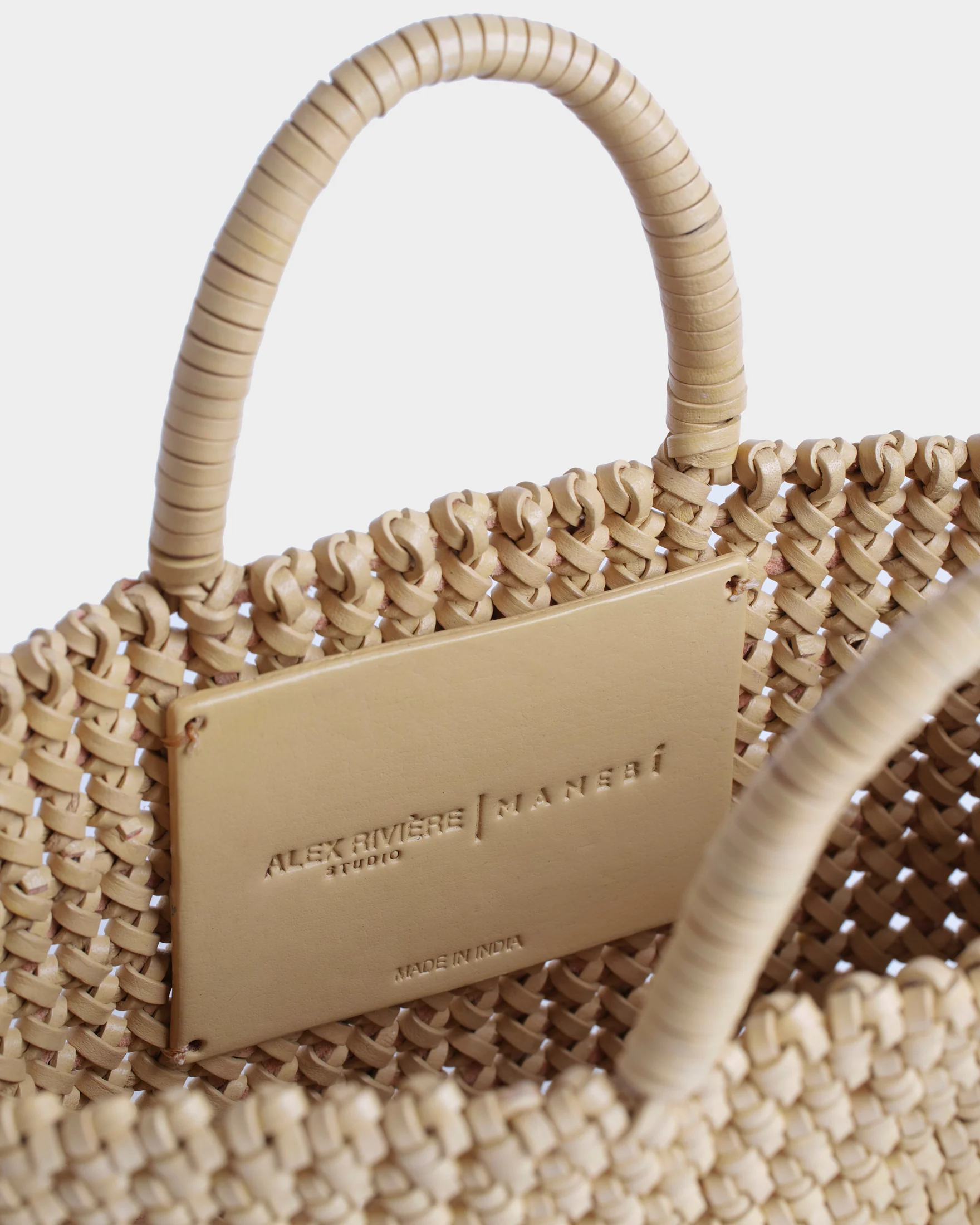 Leather Edward Mini Leather Bag - L12QT - Alex Rivière Studio x Manebí Pearl - Image 3