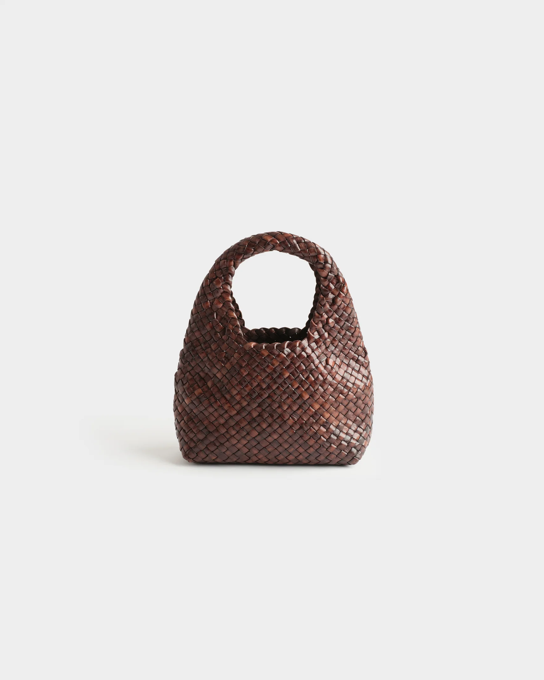 Leather Halfmoon Leather Bag - L14NW - Dark Brown