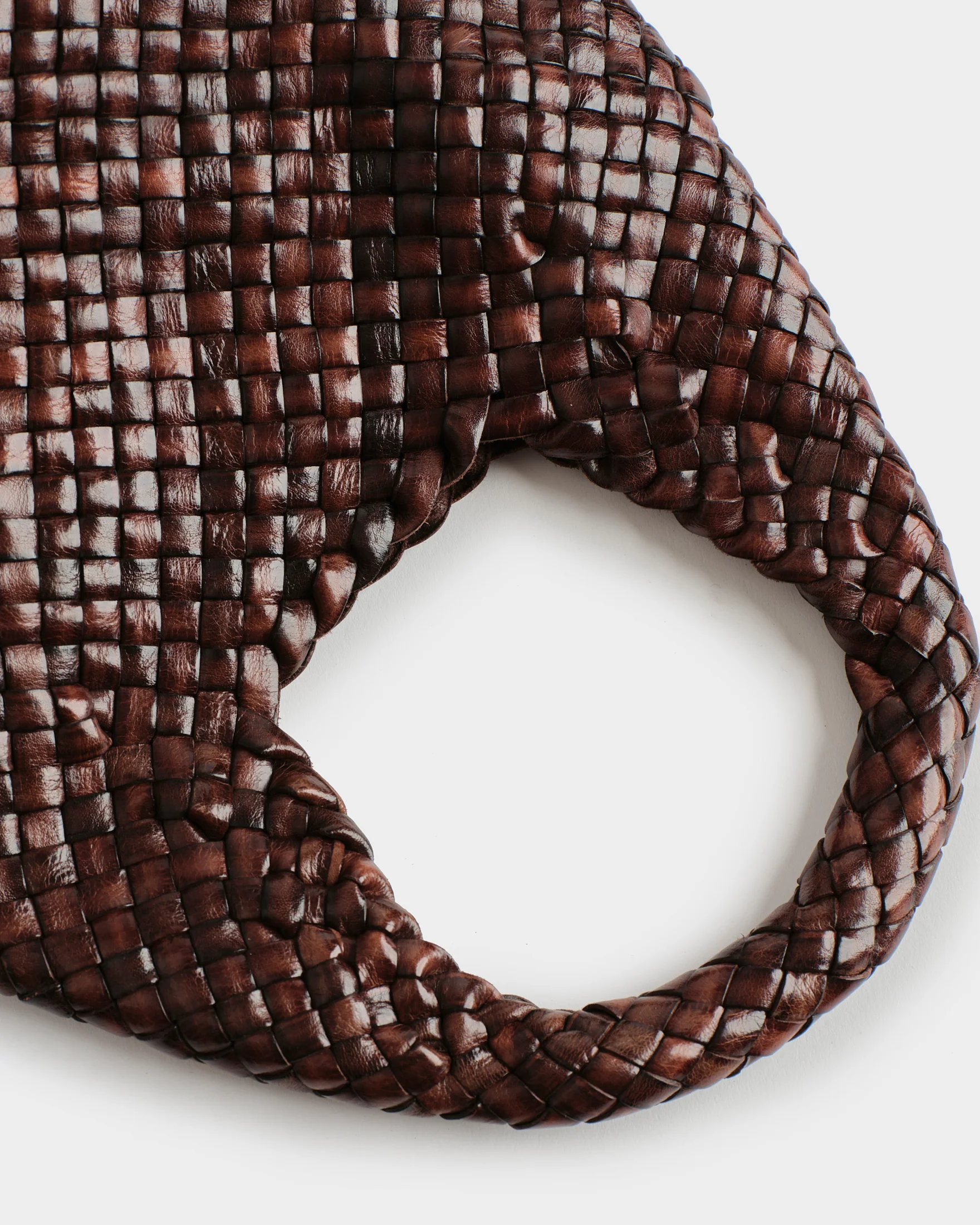 Leather Halfmoon Leather Bag - L14NW - Dark Brown - Image 4
