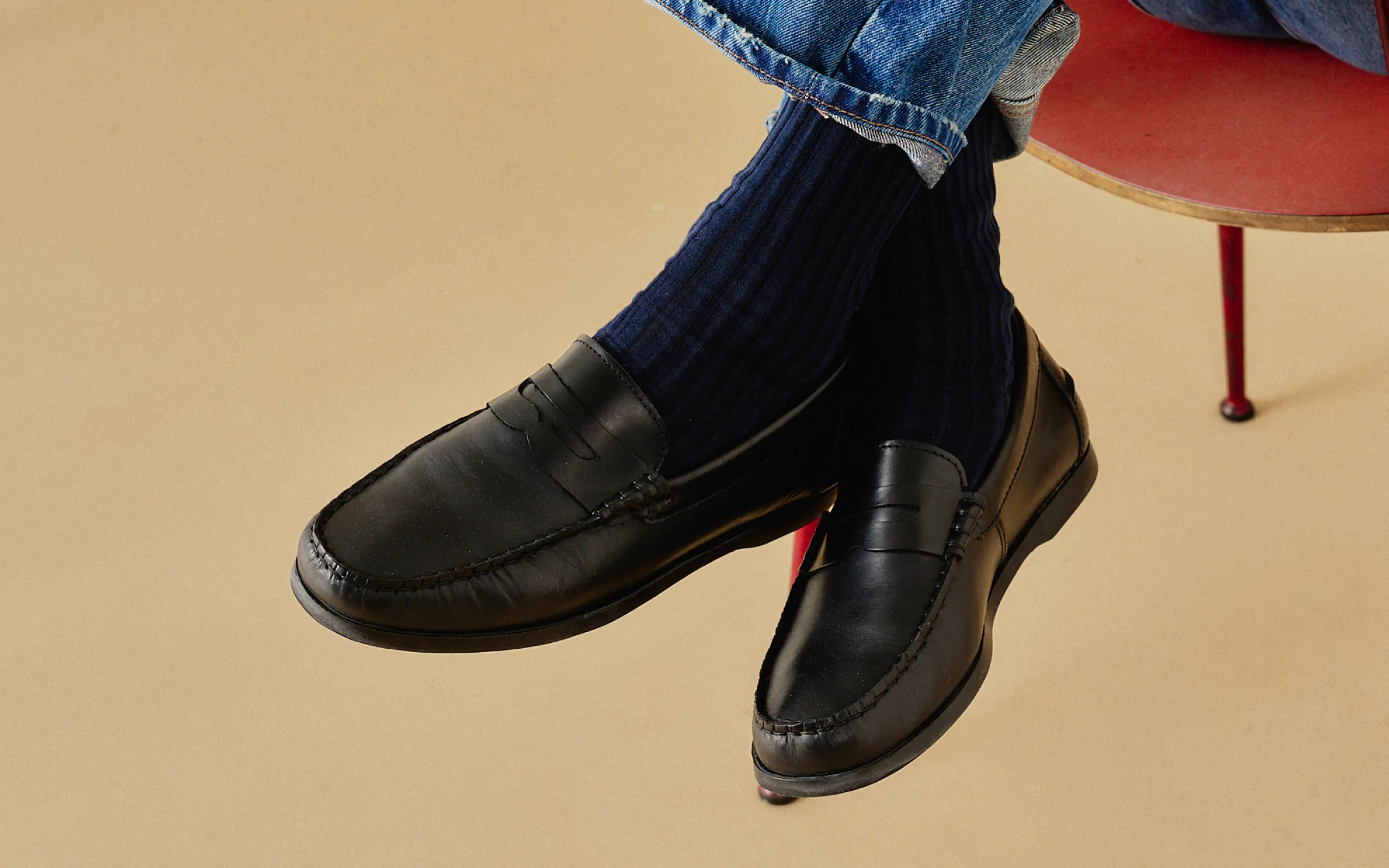 Leather Penny Loafers - R96KD - Canyon - Black - Image 6