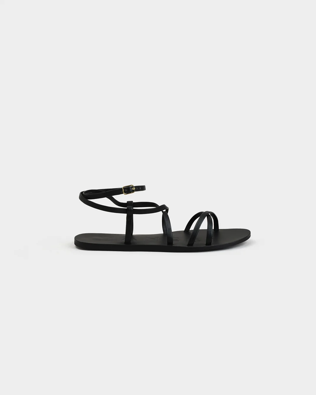 Leather Ankle Strap Sandals - Q26Y0 - Canyon Black