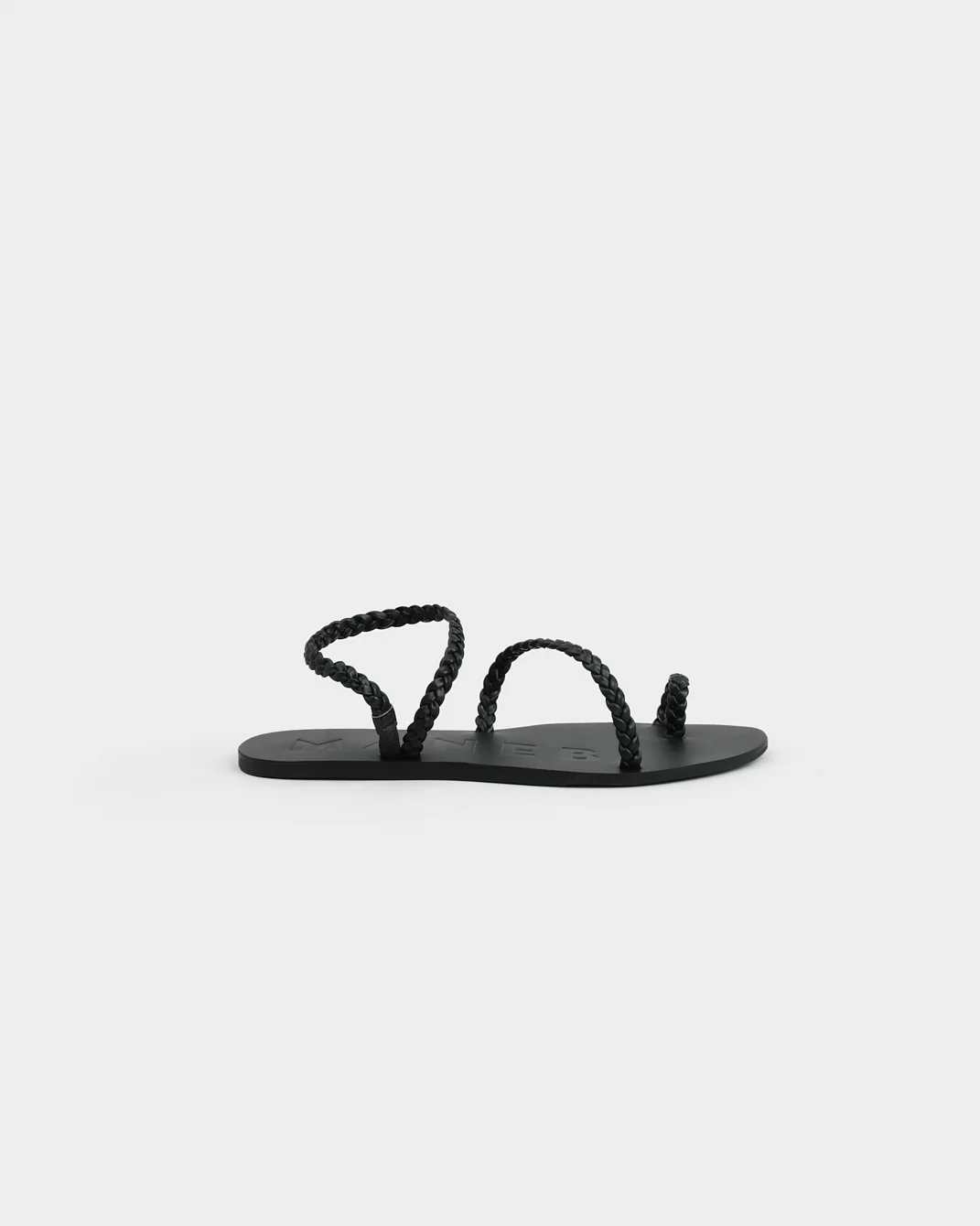 Leather Braid Toe Ring Sandals - Q41Y0 - Canyon Black