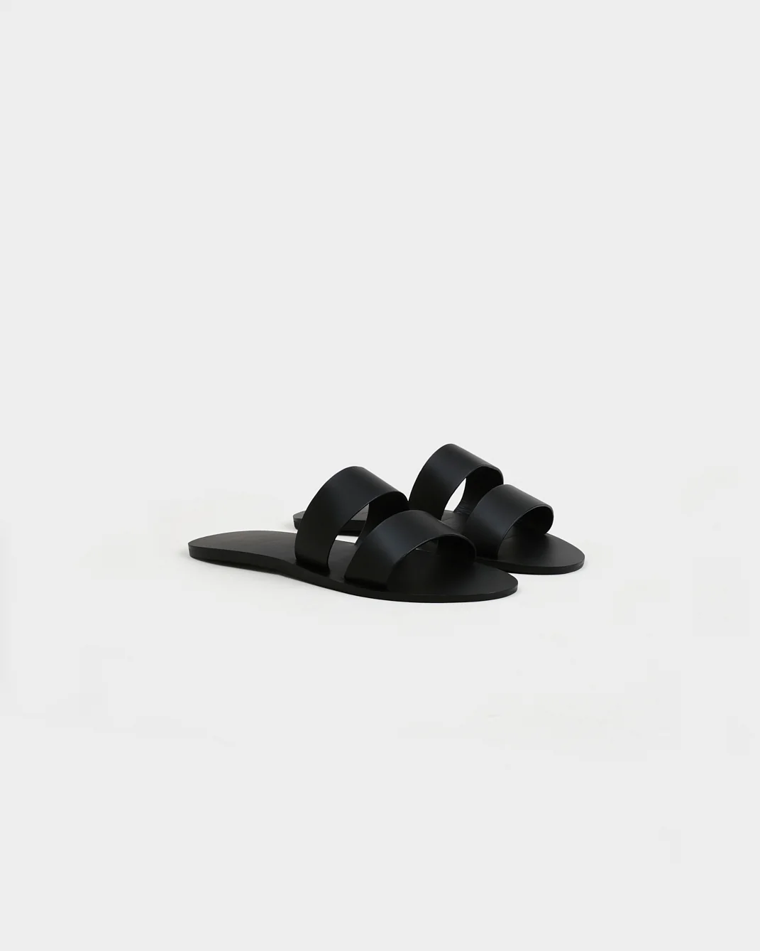 Leather Two Bands Sandals - P96Y0 - Canyon Black - Image 3