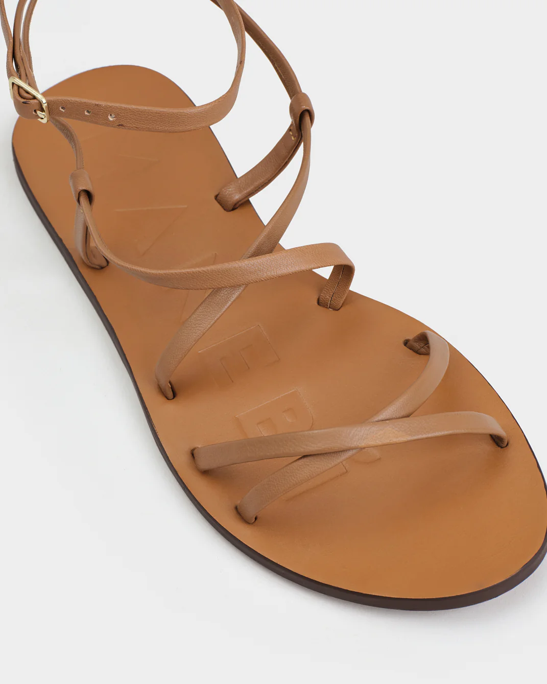 Leather Ankle Strap Sandals - Q27Y0 - Canyon Tan - Image 4