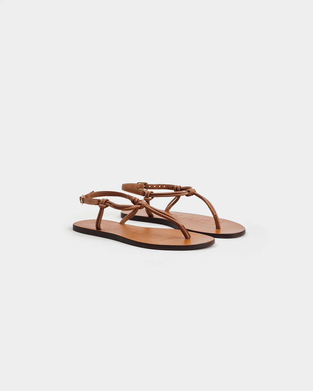 Leather Knot Thong Sandals - Q46Y0 - Canyon Tan - Image 3