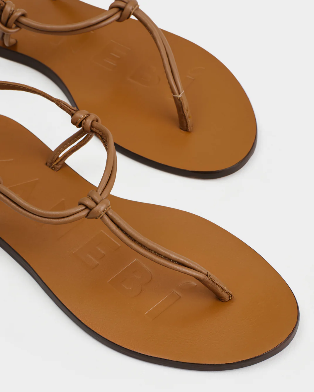 Leather Knot Thong Sandals - Q46Y0 - Canyon Tan - Image 4