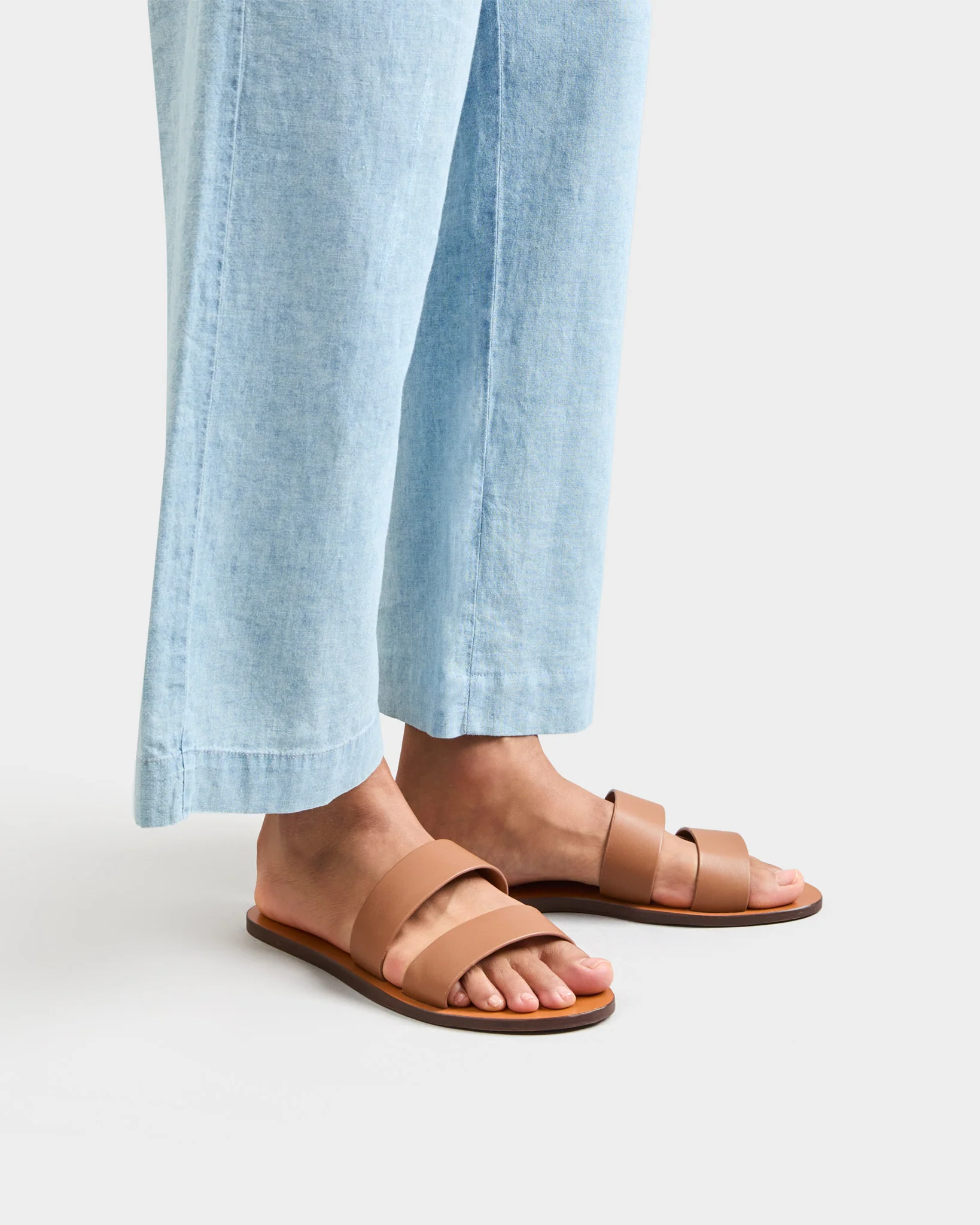 Leather Two Bands Sandals - P97Y0 - Canyon Tan - Image 2