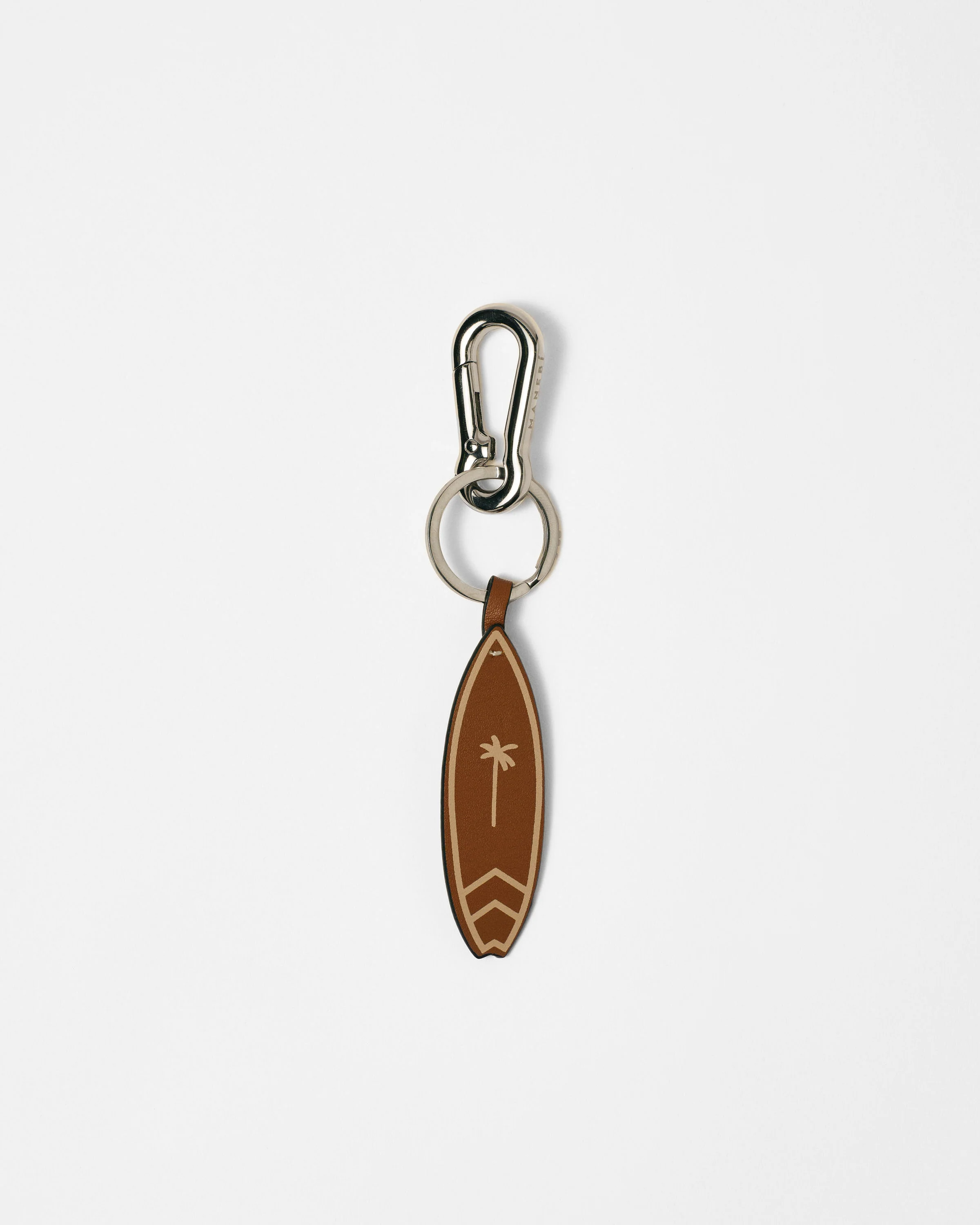 Leather Surf Keyring - L21VV - Canyon Tan With Natural and Silver Hardware