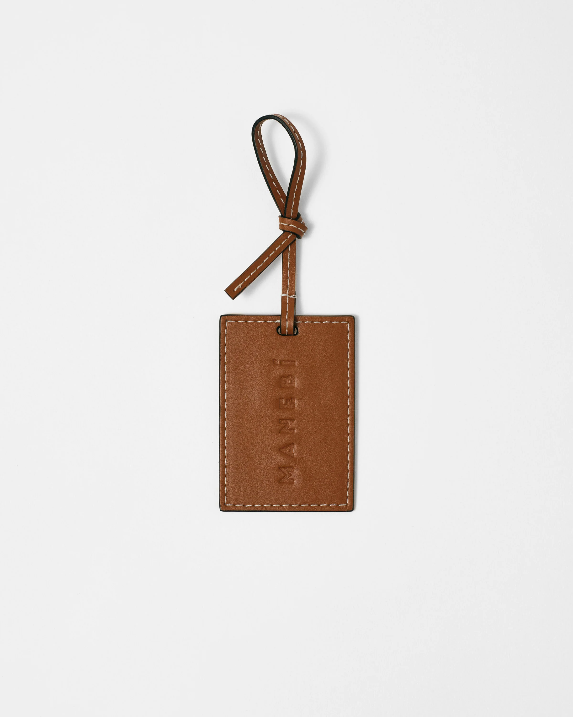 Leather Tag Charm - V22PB - Brown