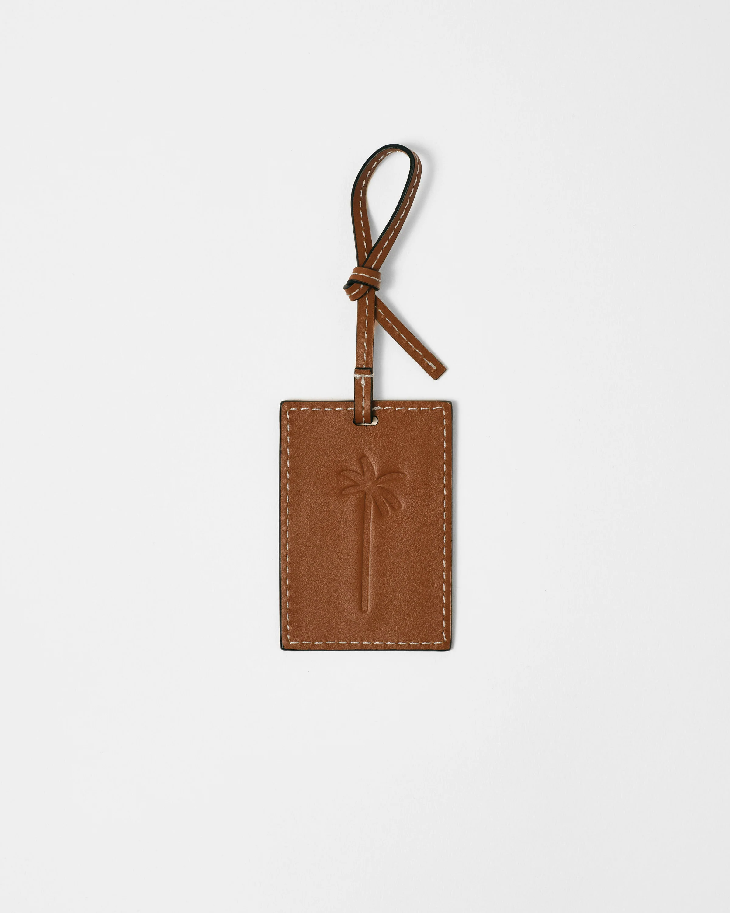 Leather Tag Charm - V22PB - Brown - Image 3