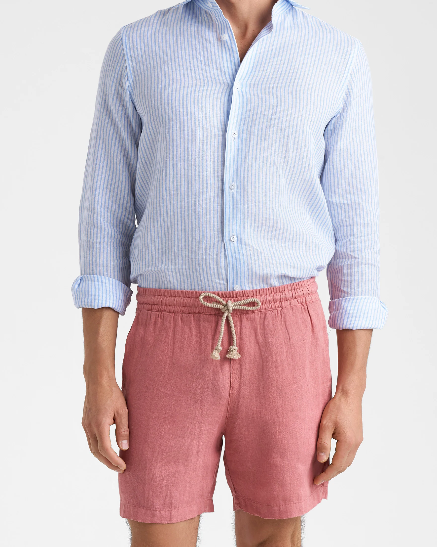 Light Linen Malibu Shorts - W13ML - Brick Dust
