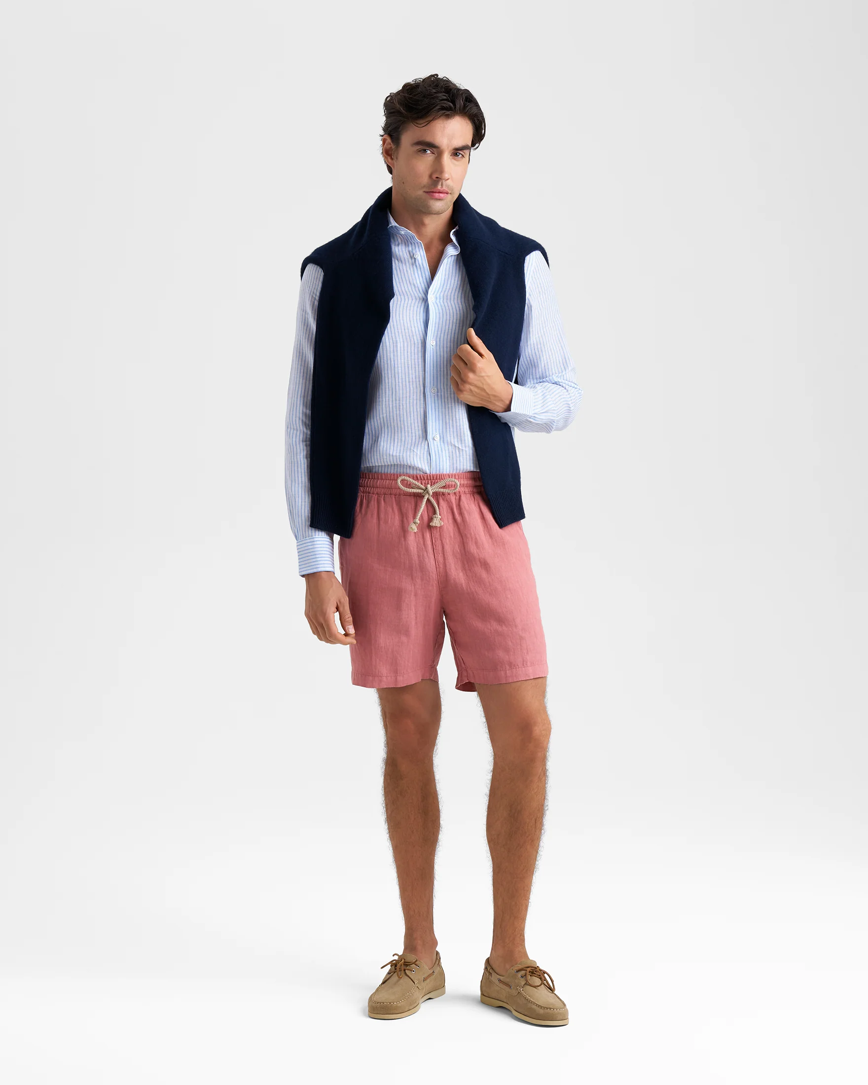 Light Linen Malibu Shorts - W13ML - Brick Dust - Image 2