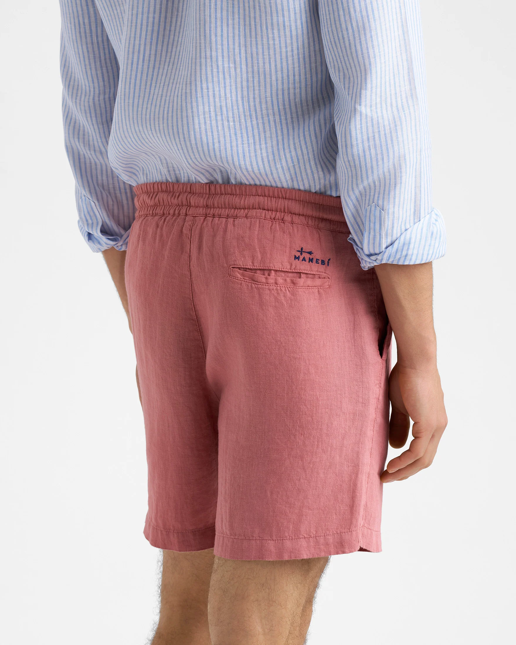 Light Linen Malibu Shorts - W13ML - Brick Dust - Image 4