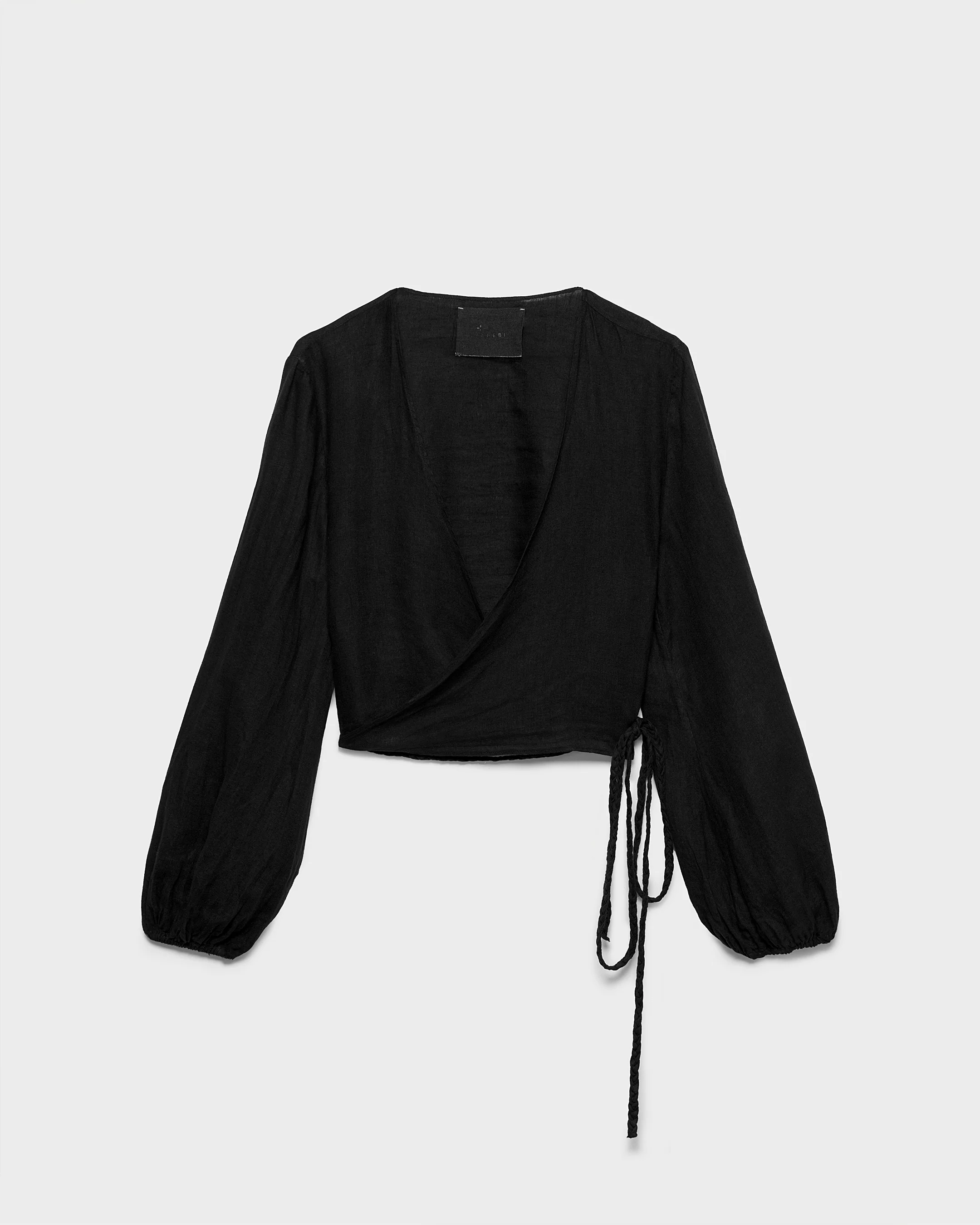 Linen Avila Top - O10FM - Black - Image 5