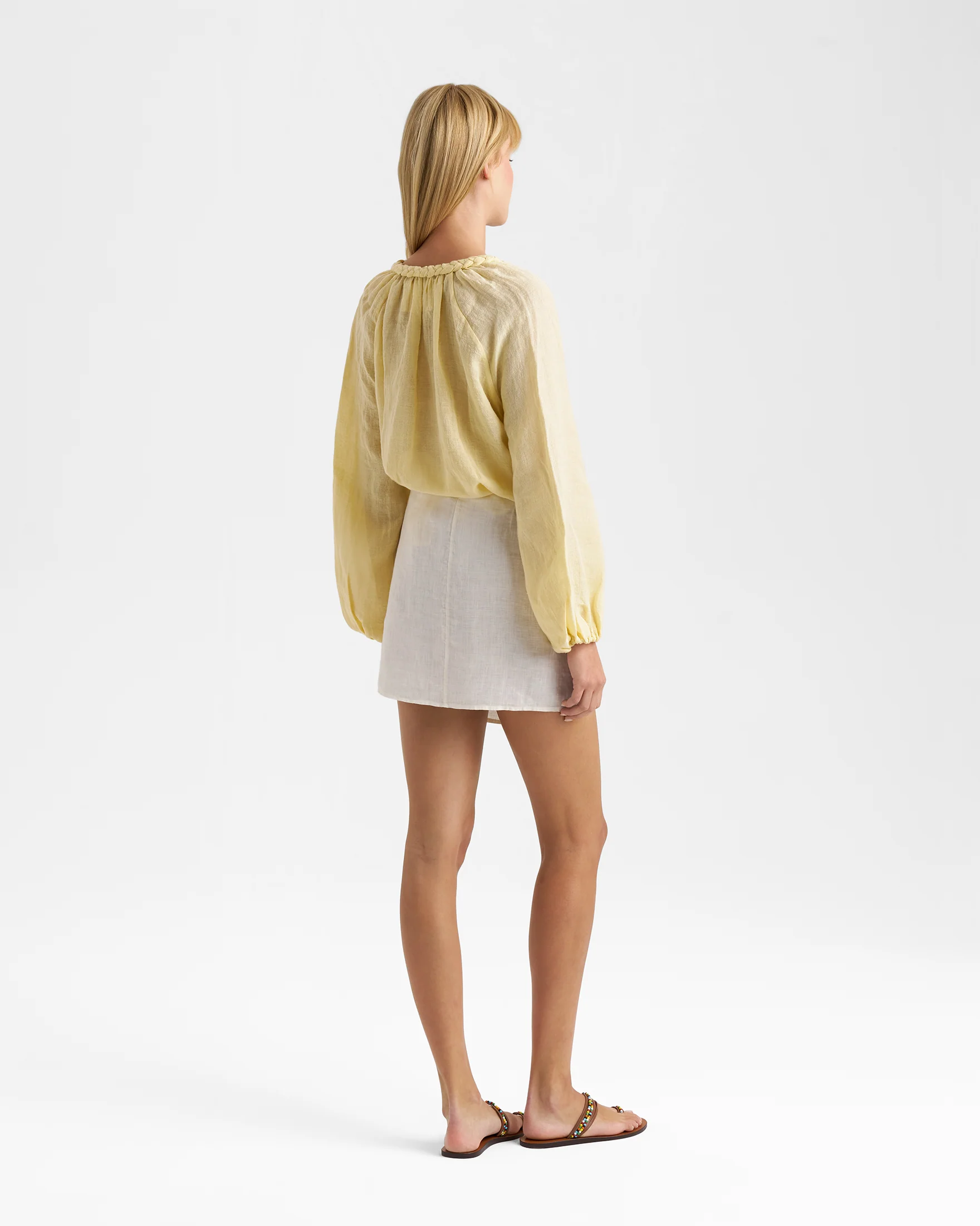 Linen Azul Skirt - L51KY - Off White - Image 4