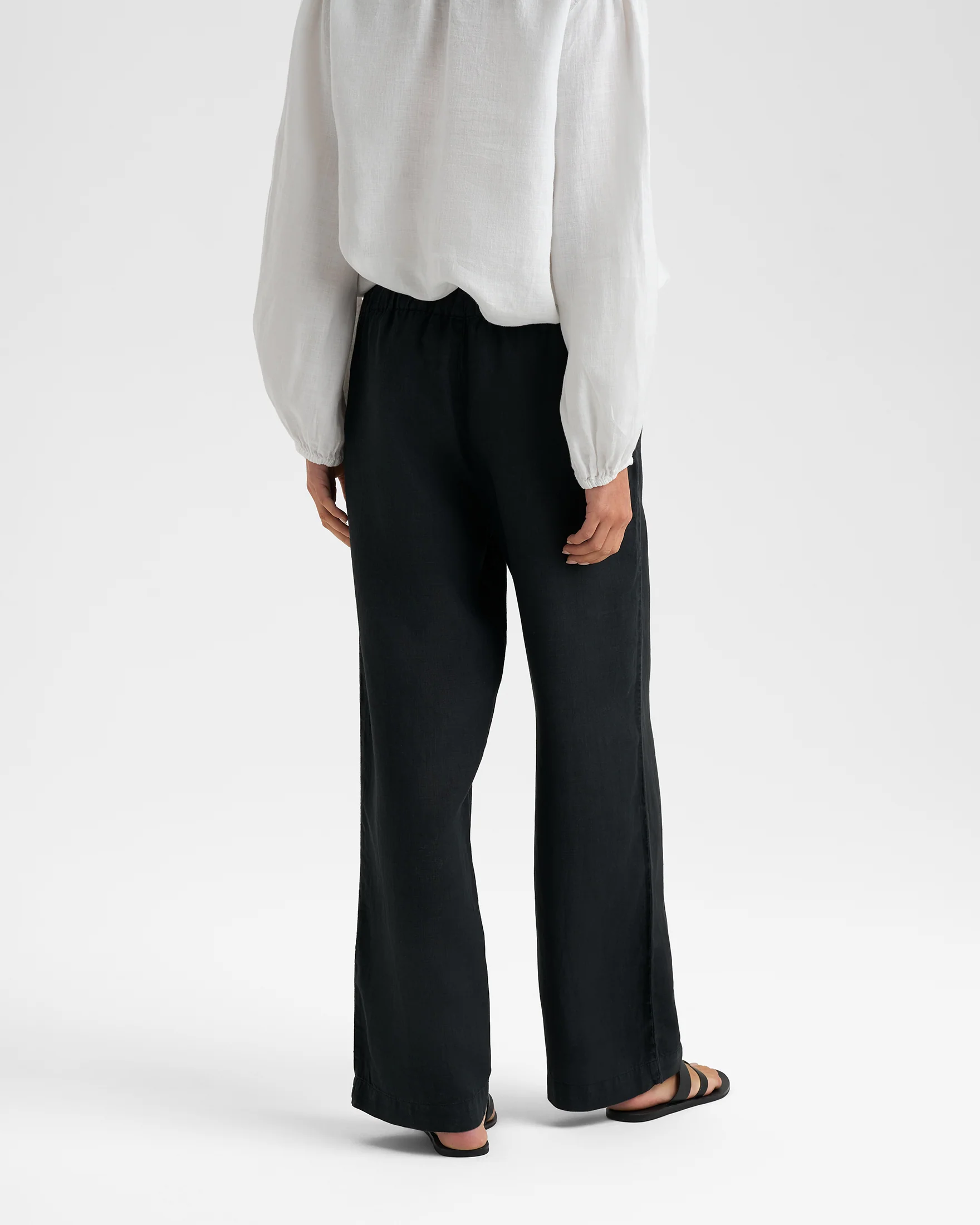 Linen Belem Trousers - O10BM - Black - Image 4