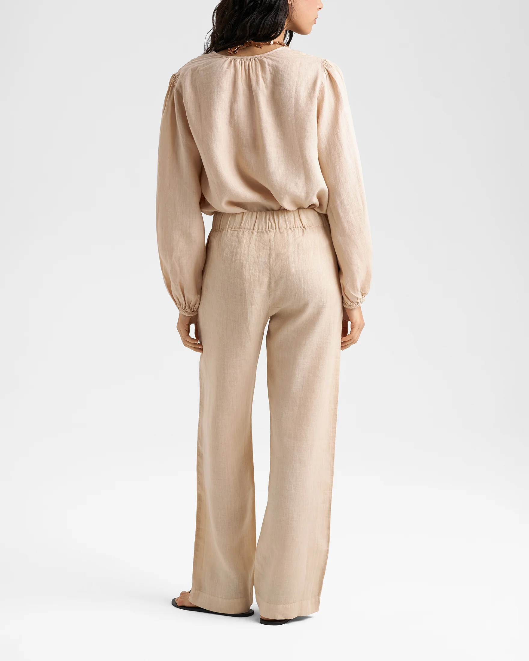 Linen Belem Trousers - L22BM - Bleached Sand - Image 4