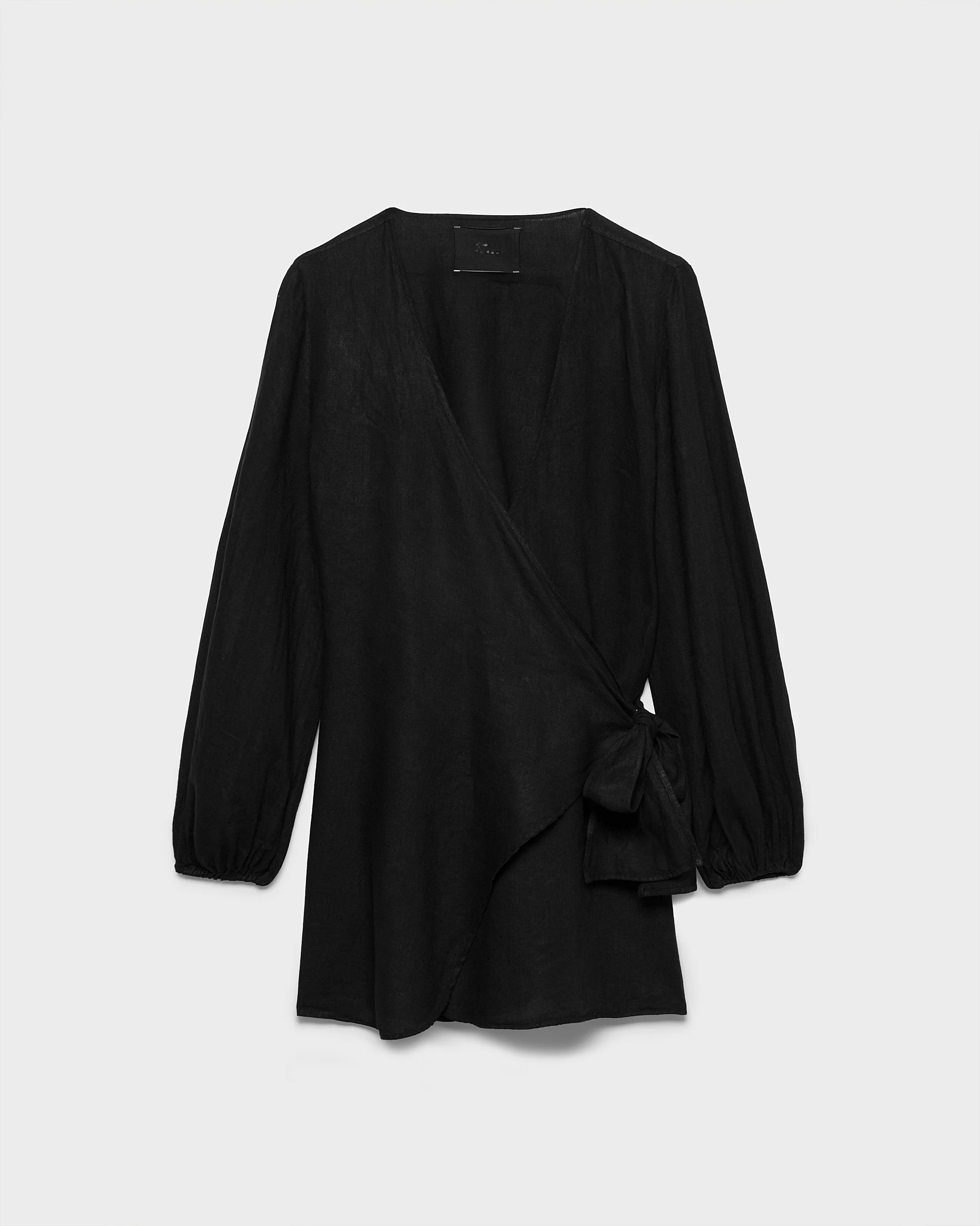 Linen Biarritz Dress - O10BZ - Black - Image 5