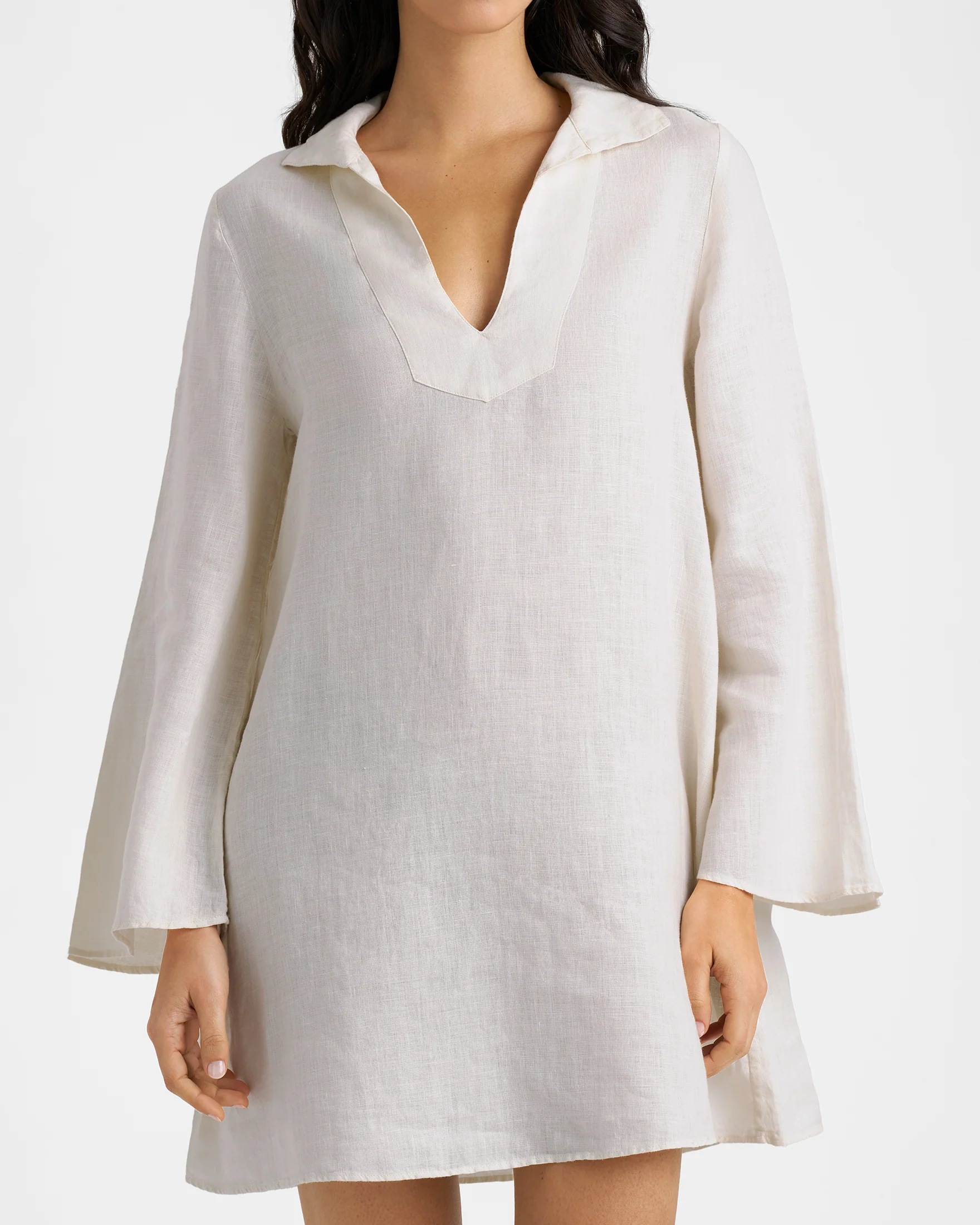 Linen Cabo Dress - L51BX - Off White