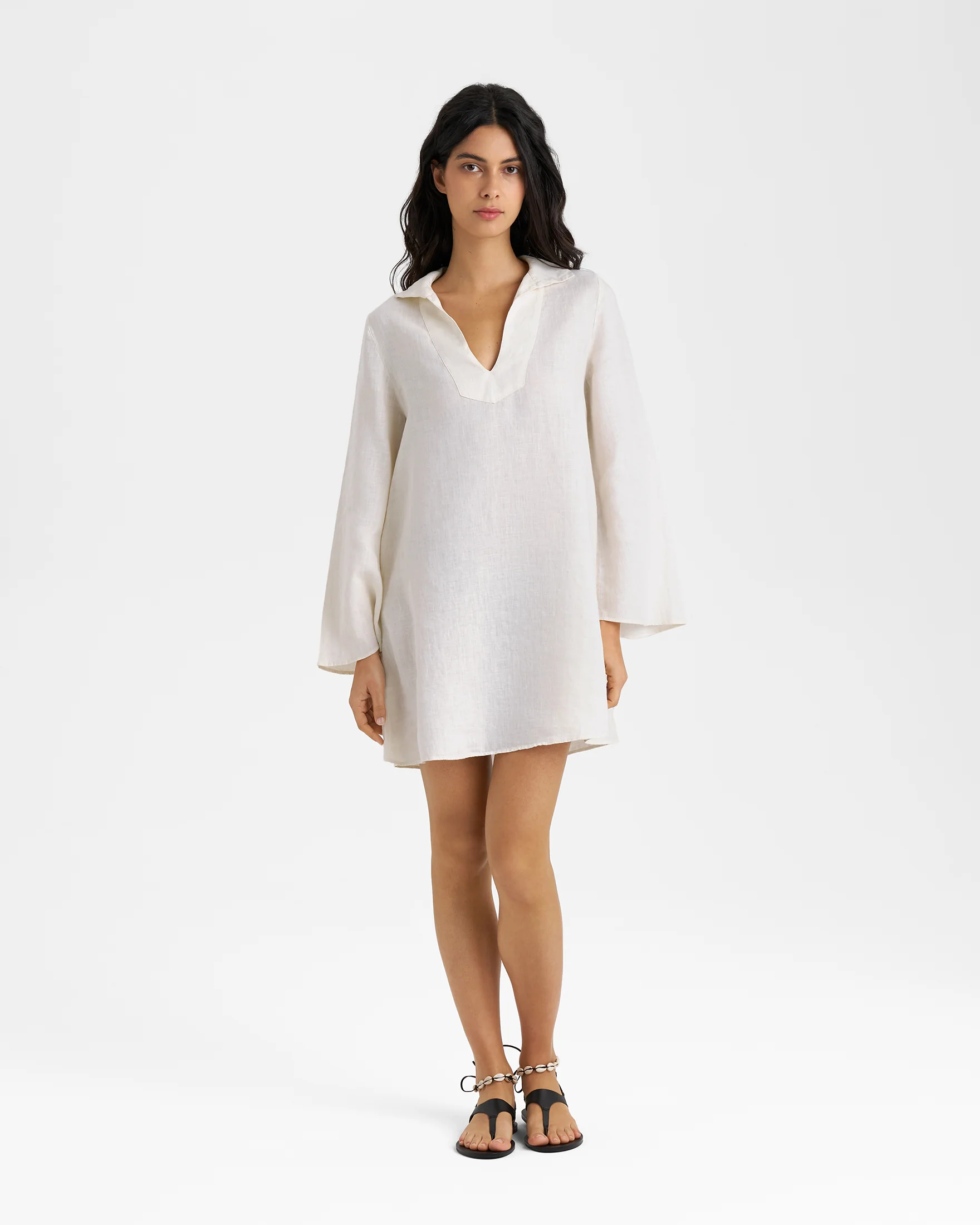 Linen Cabo Dress - L51BX - Off White - Image 2