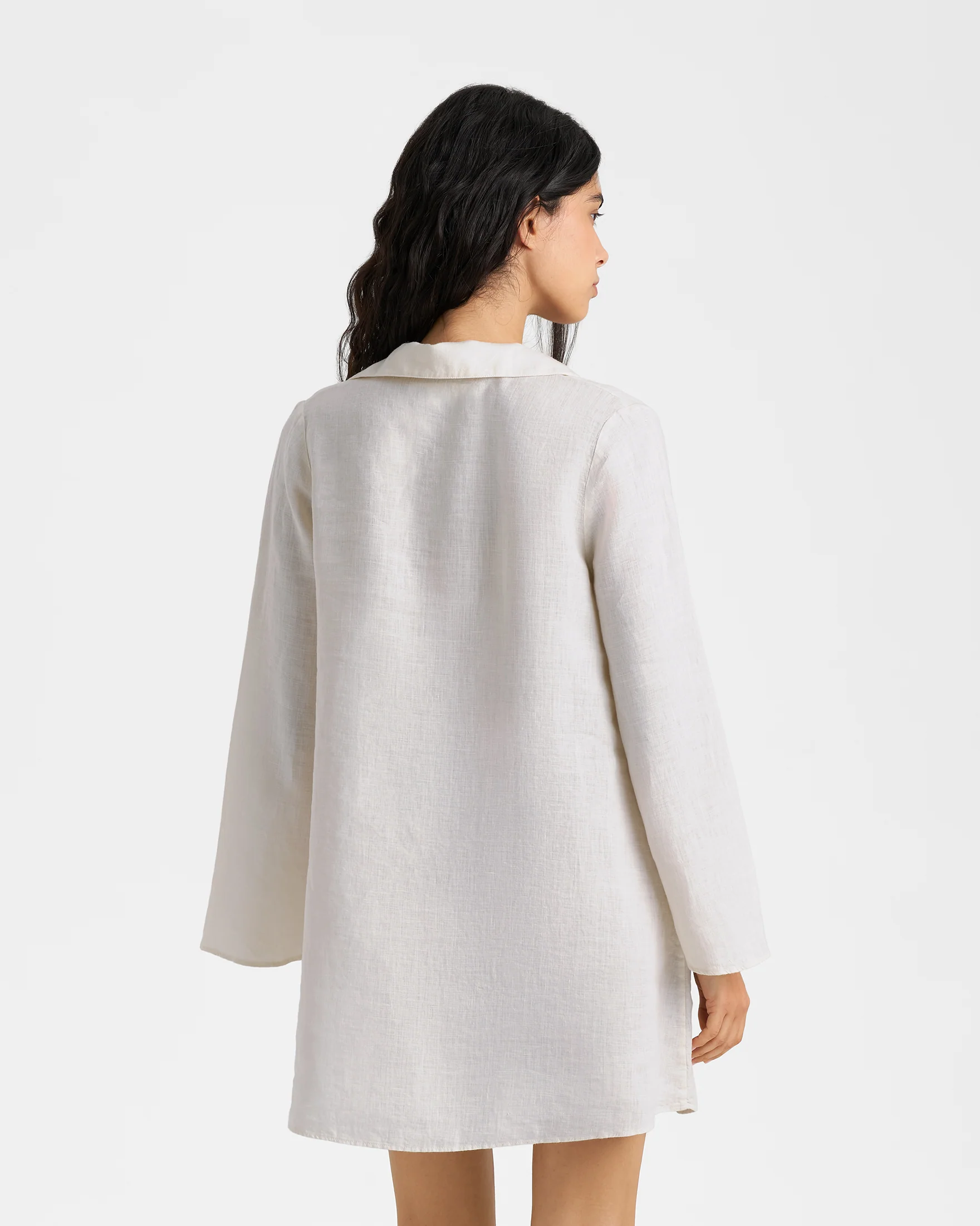 Linen Cabo Dress - L51BX - Off White - Image 4
