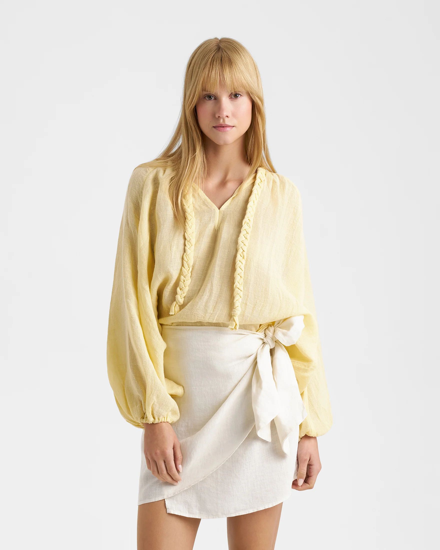 Linen Gauze Mykonos Shirt - F19MY - Butter Yellow