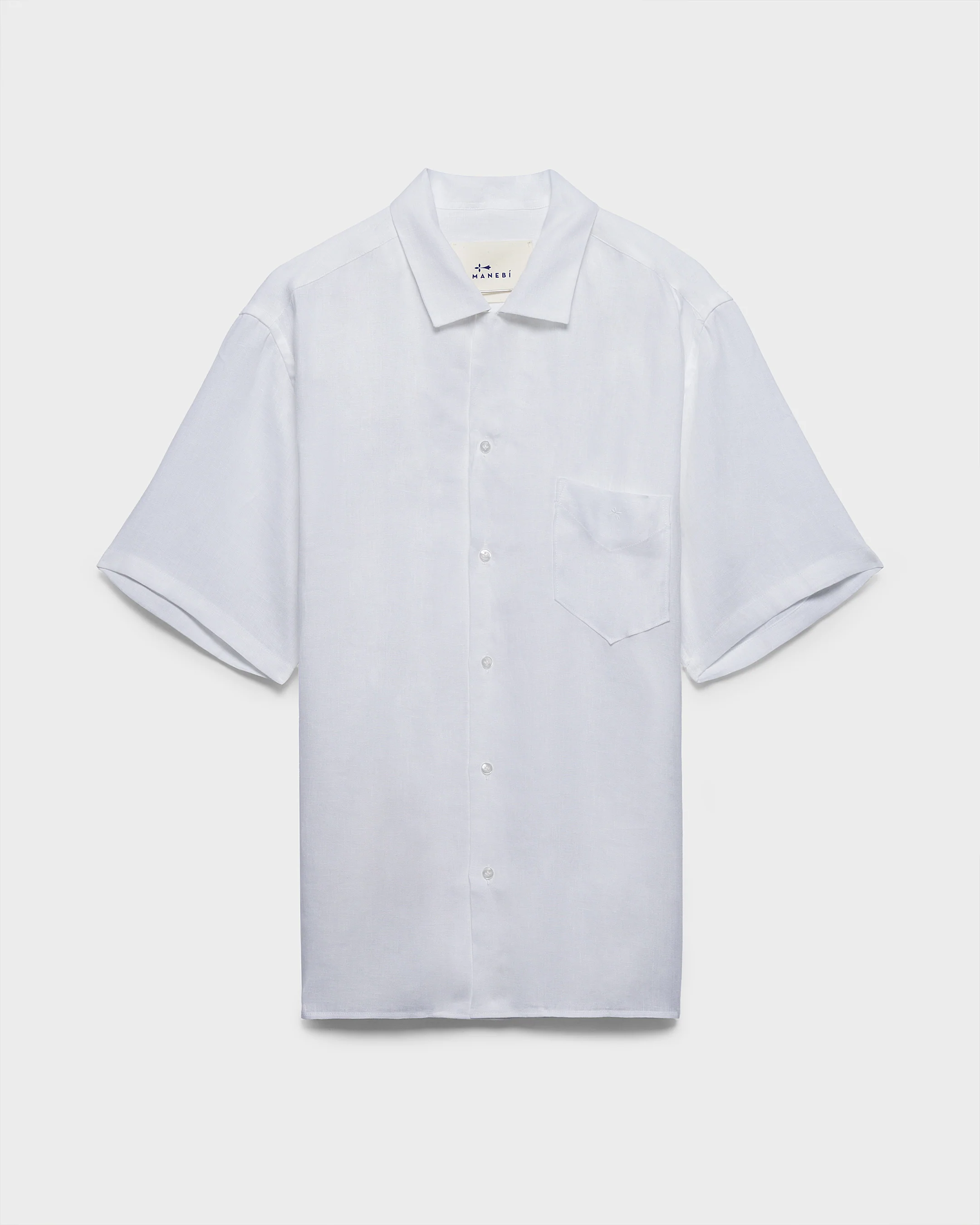 Linen Havana Camp-Collar Shirt - M52HA - Off White - Image 5