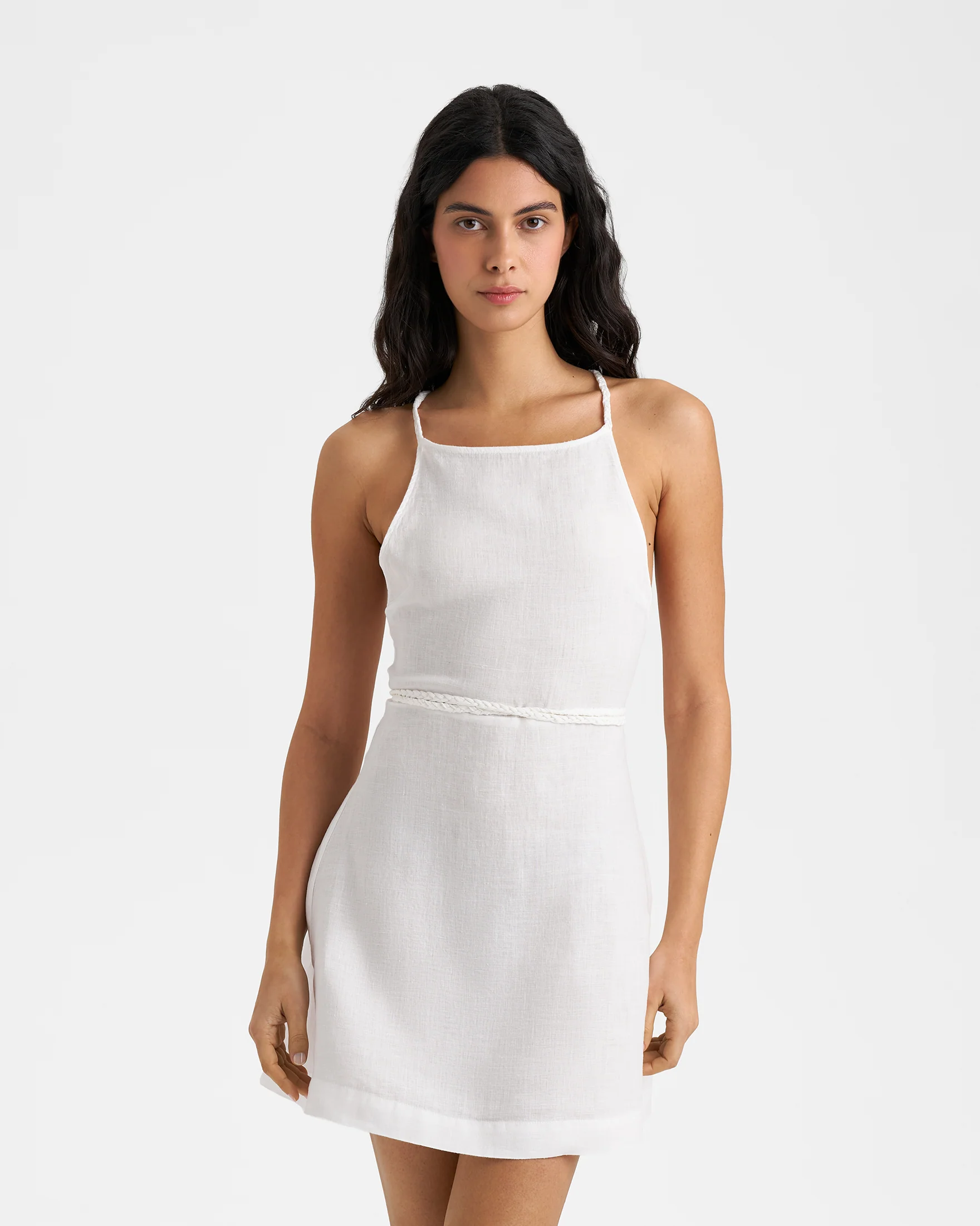 Linen Lagos Dress - L51EL - Shell White