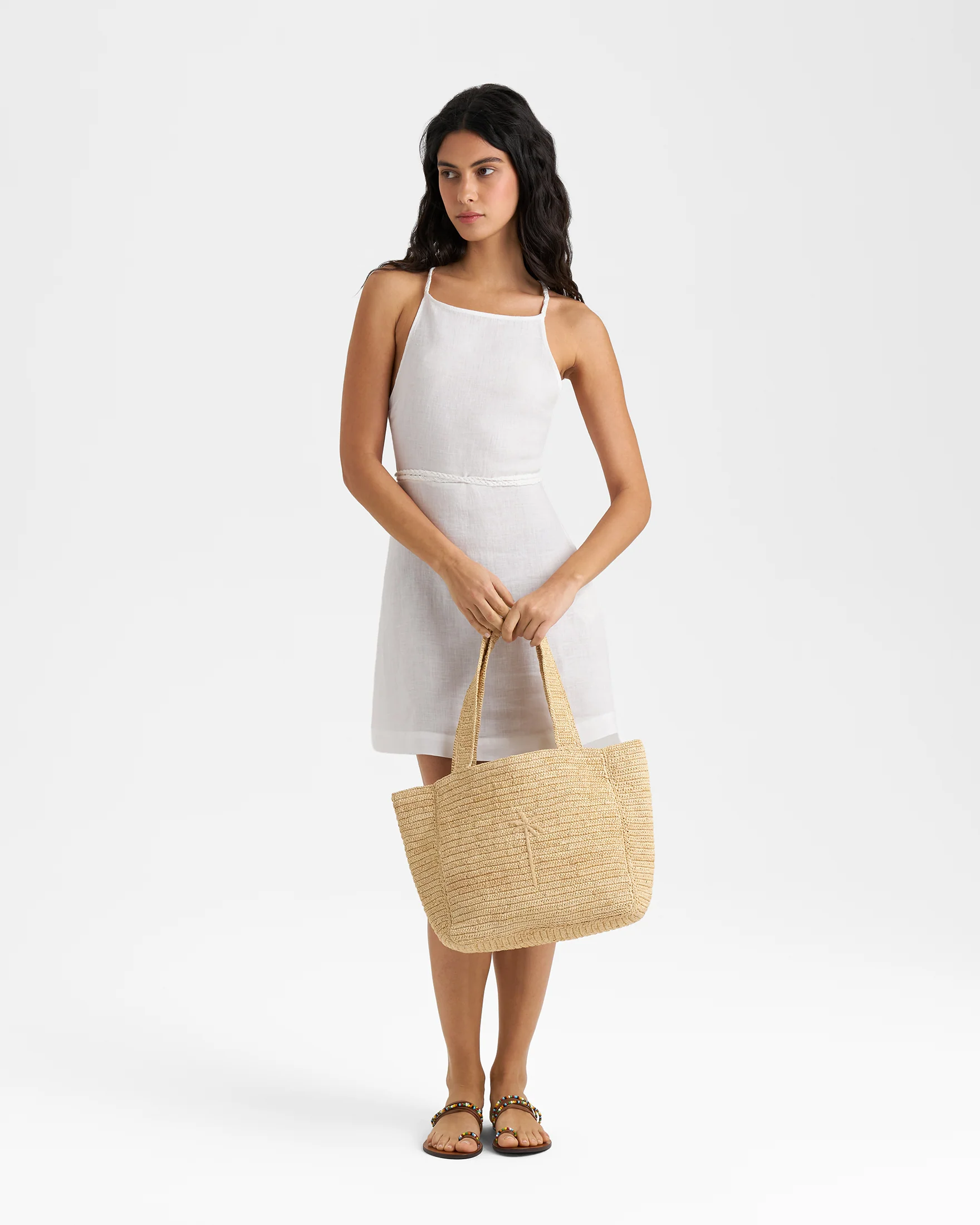 Linen Lagos Dress - L51EL - Shell White - Image 2