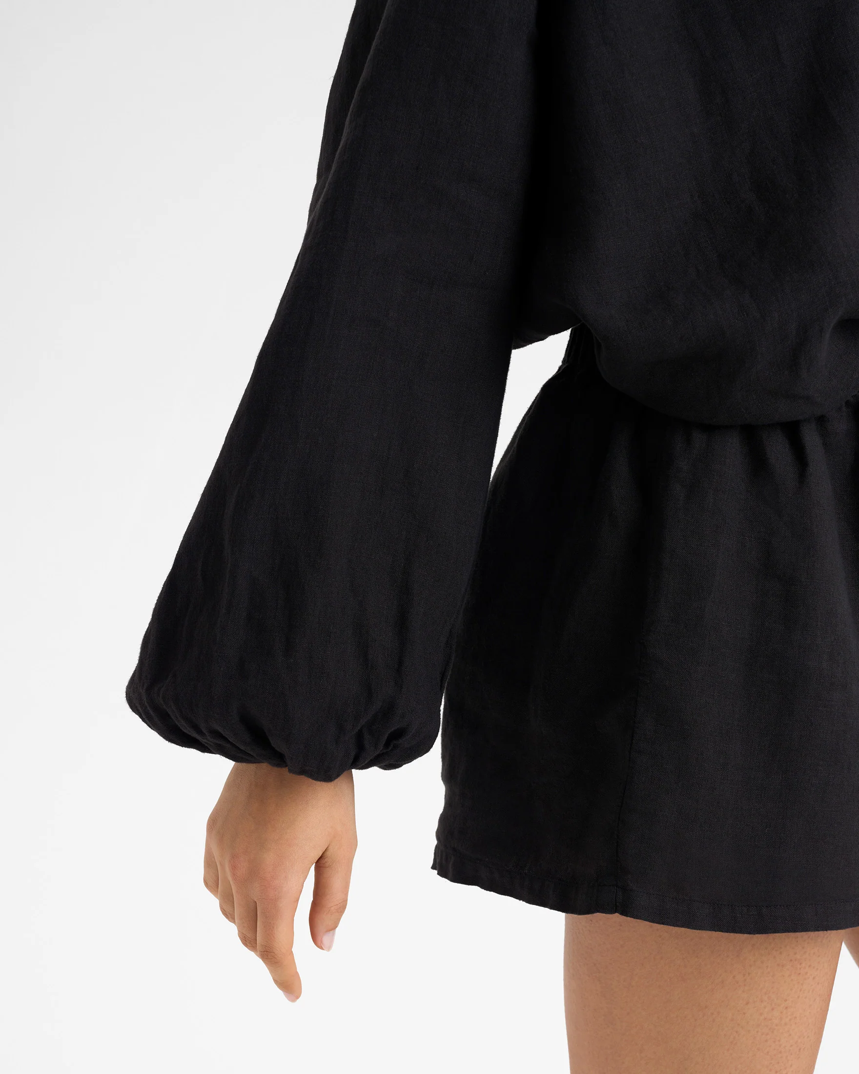 Linen Milos Shirt - O10MI - Black - Image 3
