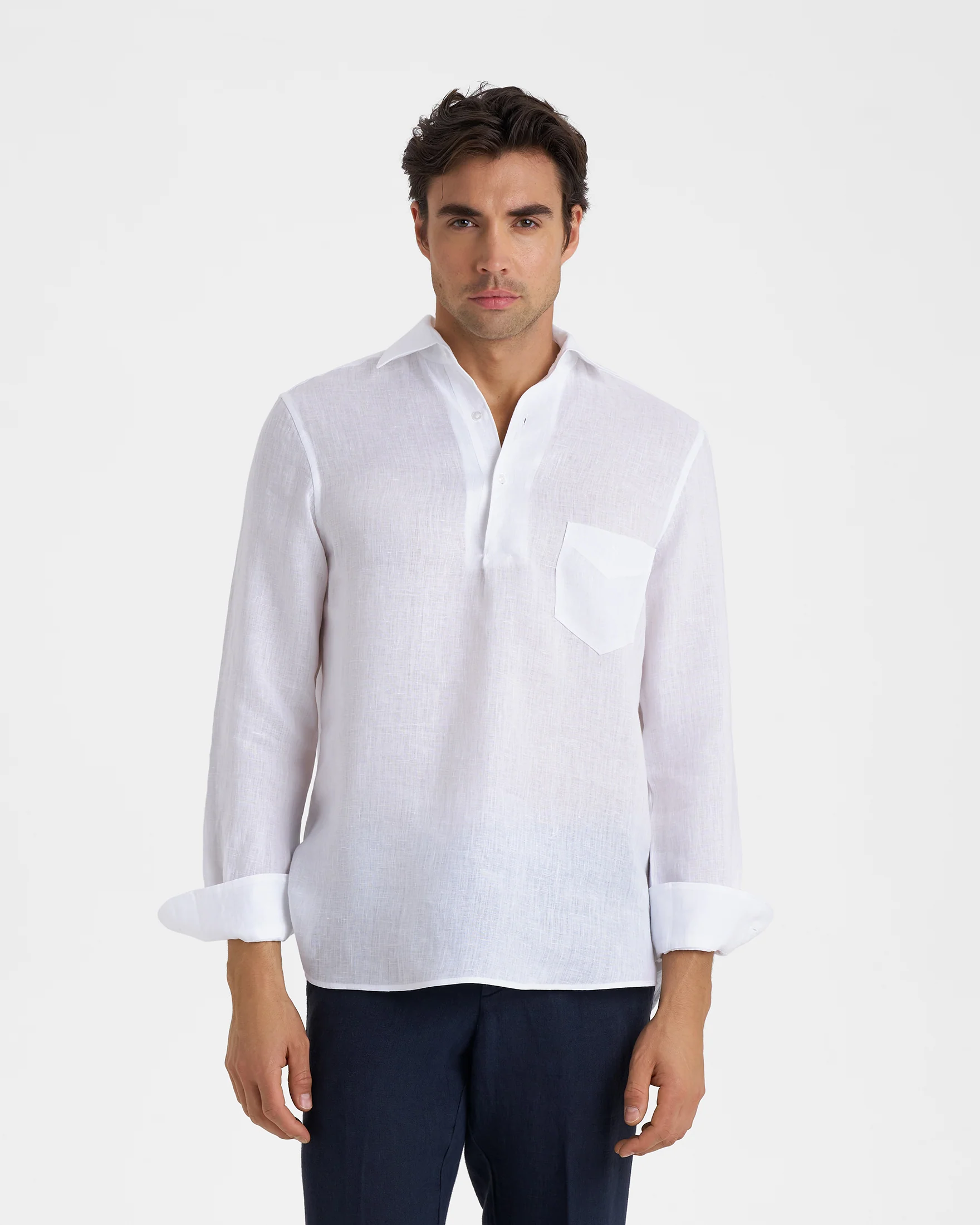 Linen Nassau Polo Shirt - M52NS - Off White