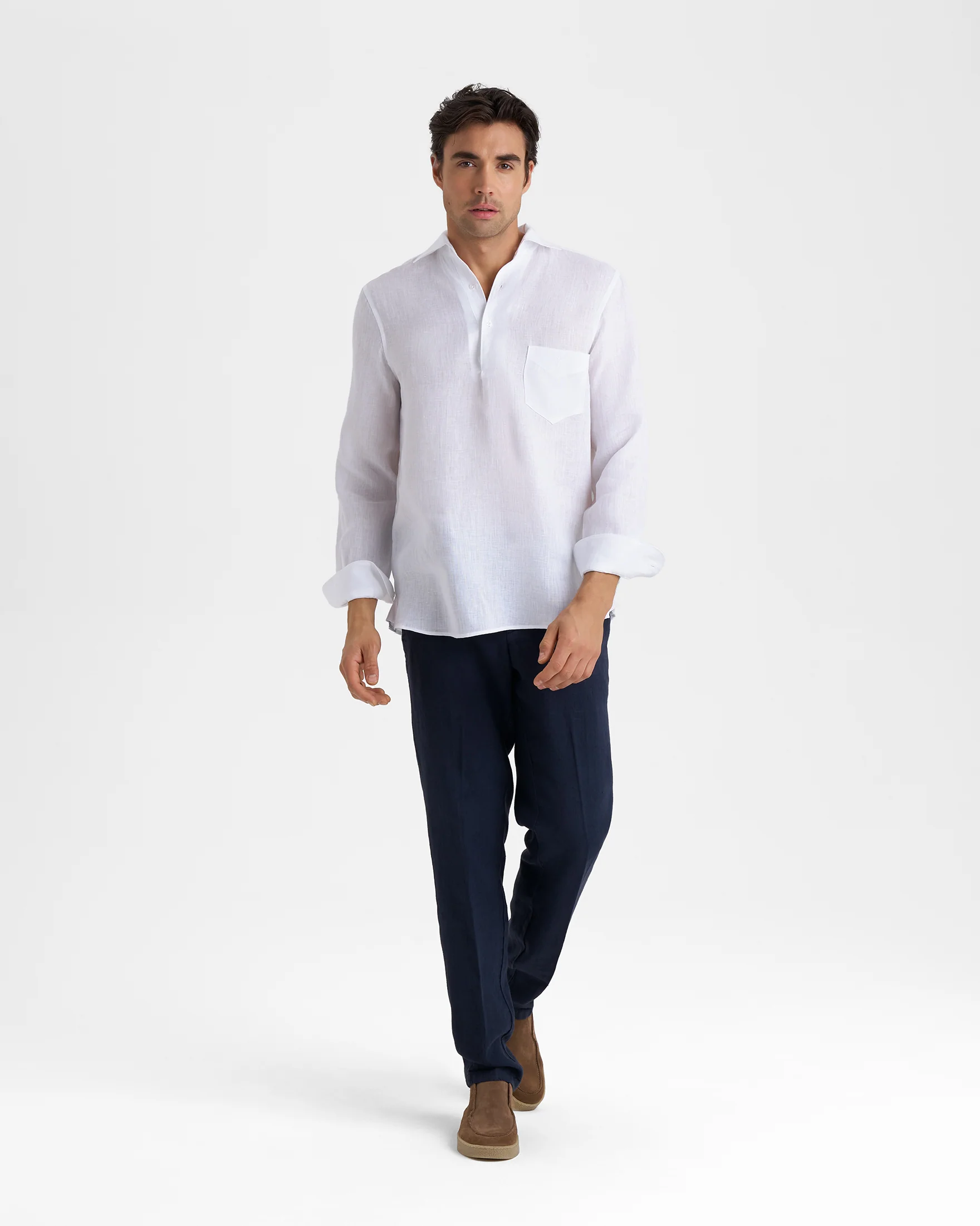 Linen Nassau Polo Shirt - M52NS - Off White - Image 2