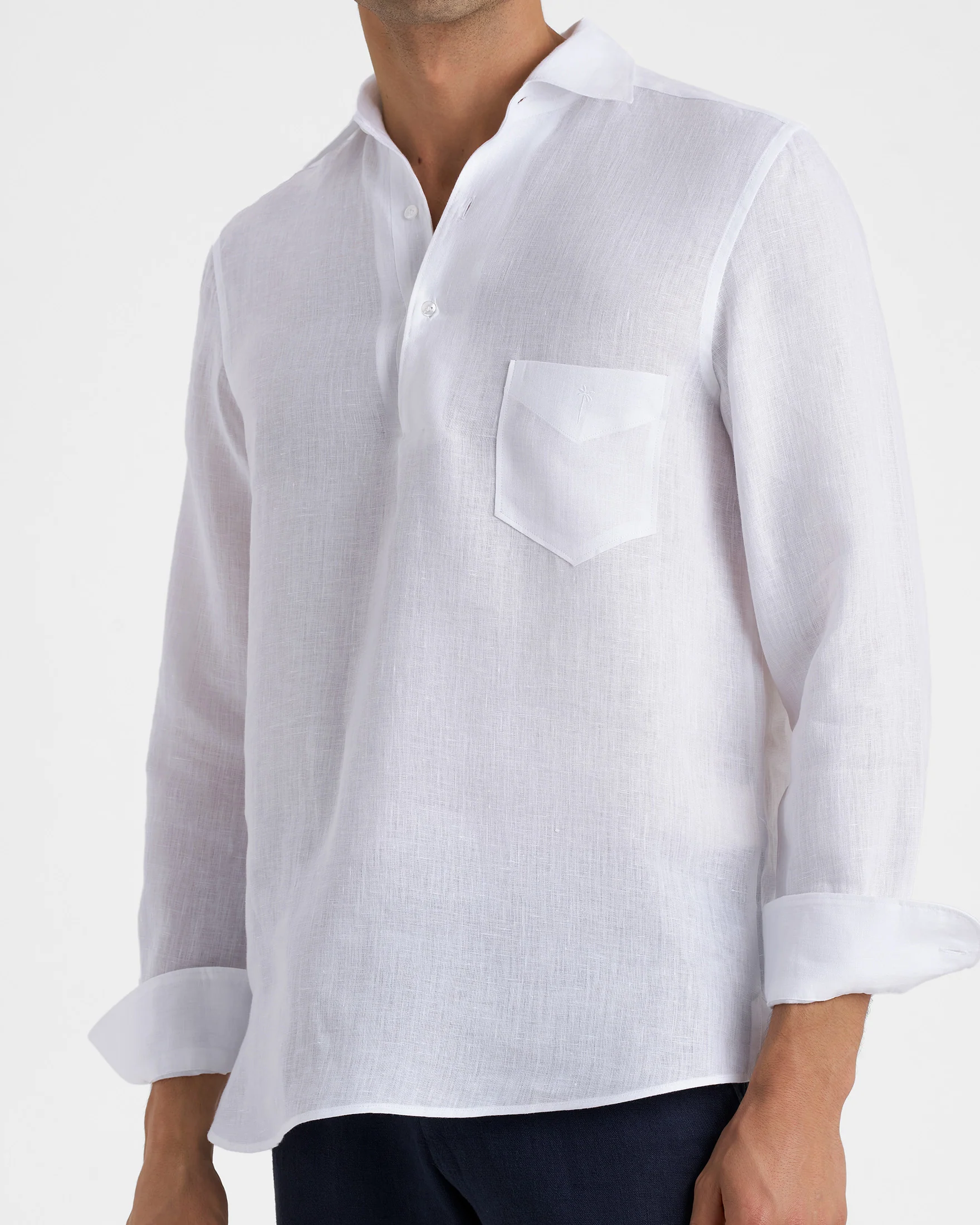 Linen Nassau Polo Shirt - M52NS - Off White - Image 3