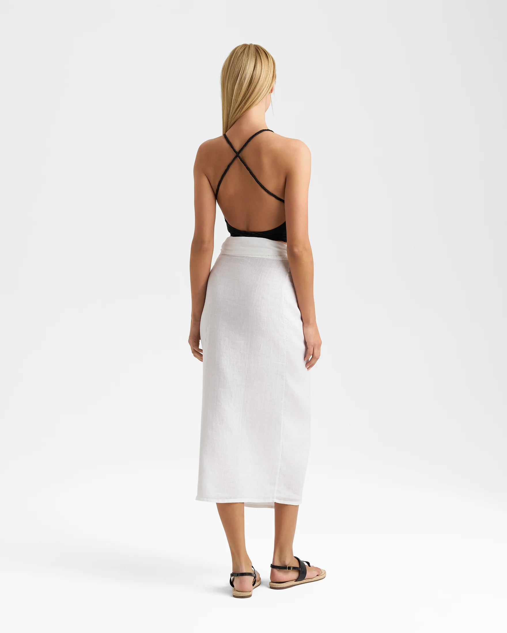Linen Naxos Skirt - L51FU - Shell White - Image 3