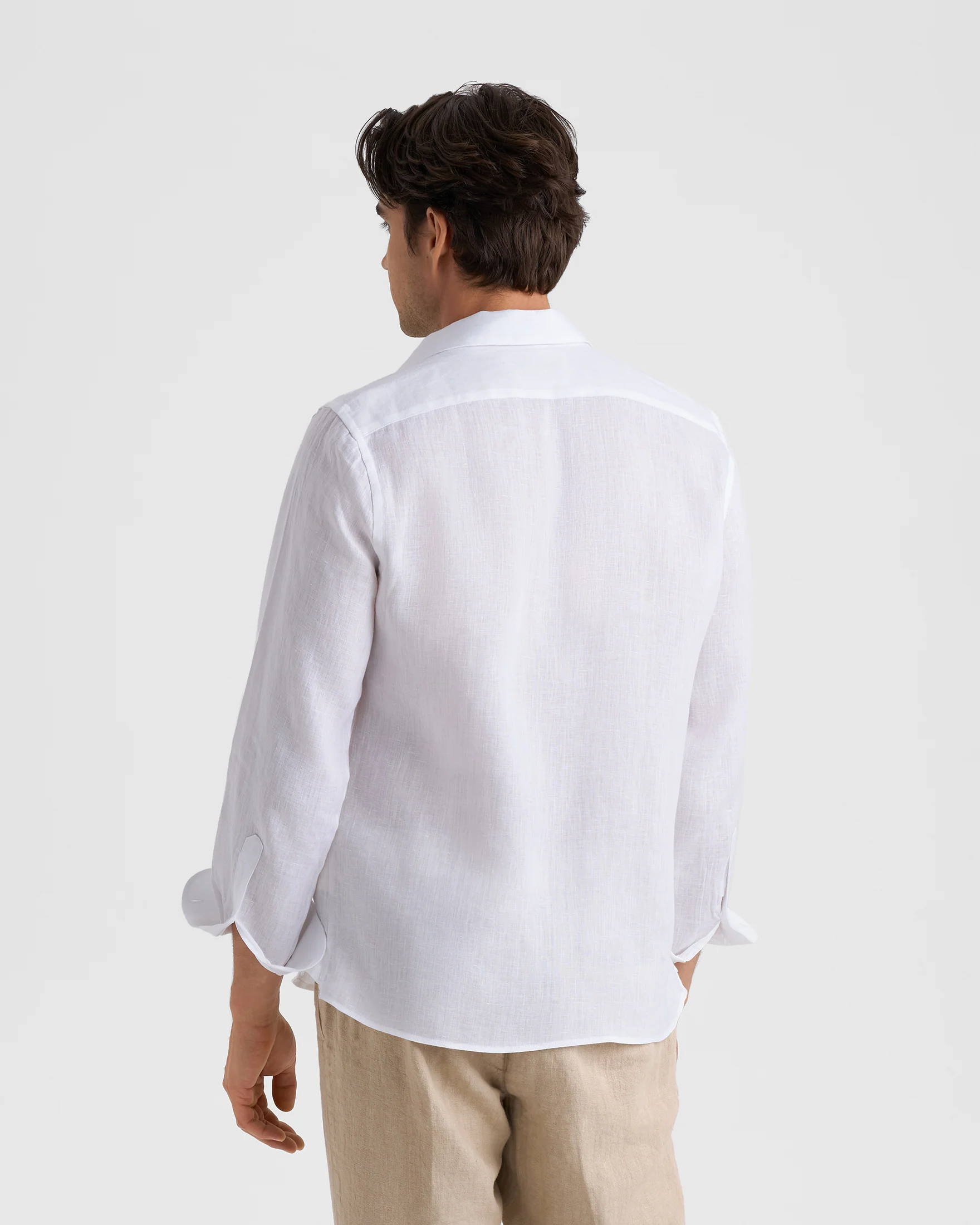 Linen Panama Shirt - M52PA - Embroidered Palm Off White - Image 4