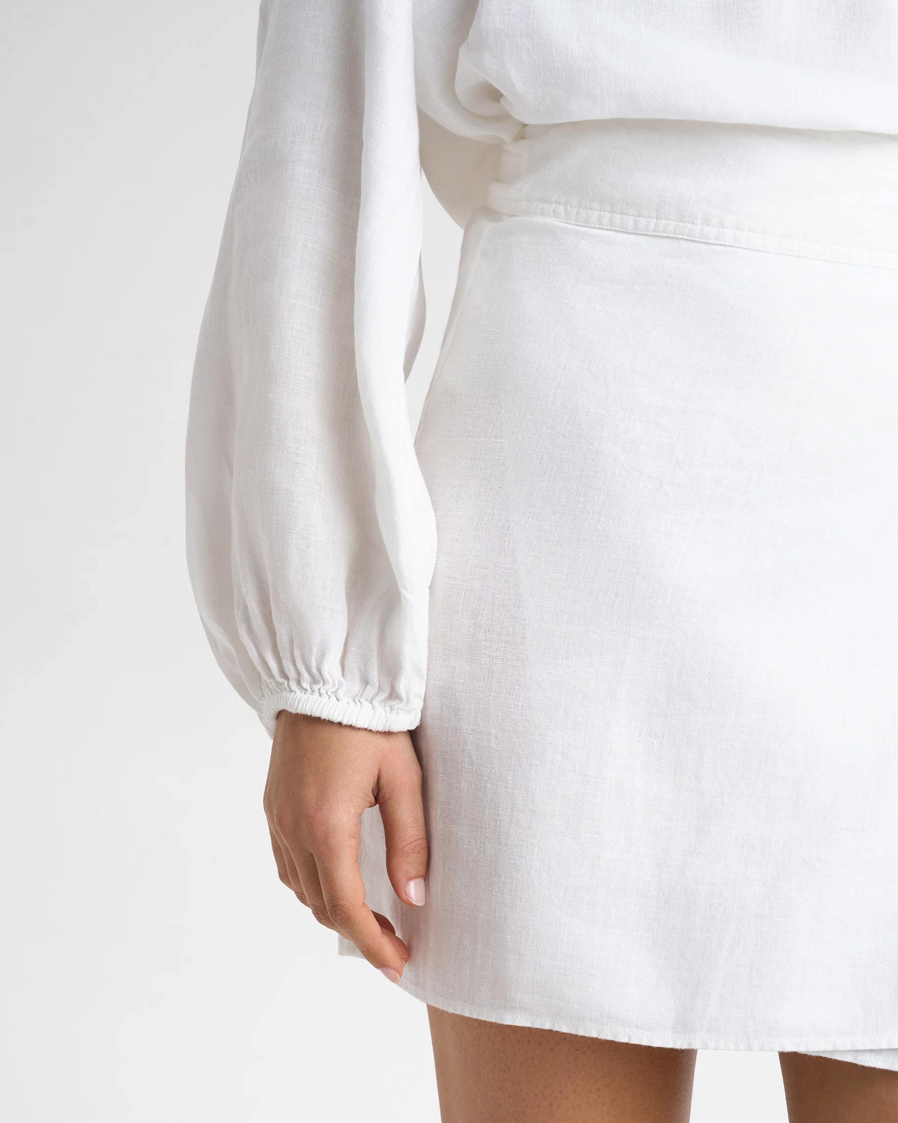 Linen Paros Shirt - L51EN - Shell White - Image 3