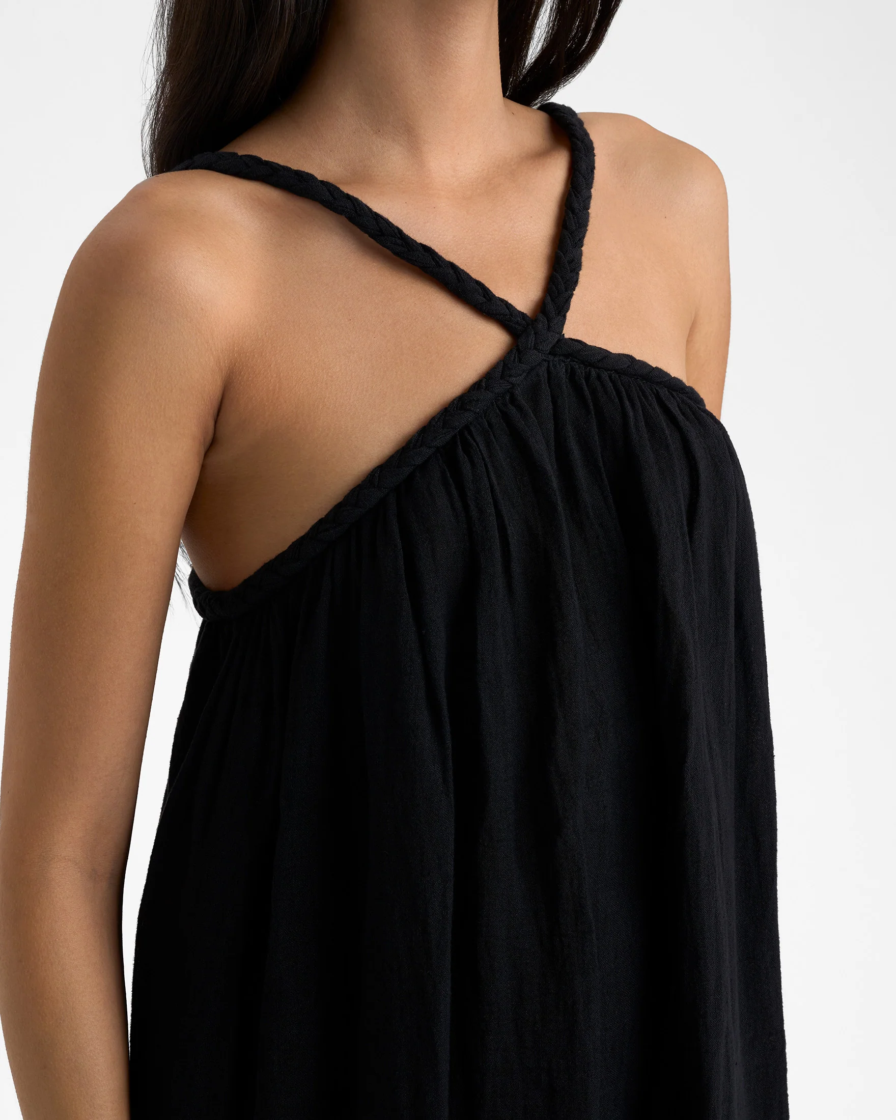 Linen Pasadina Dress - O10PD - Black - Image 3