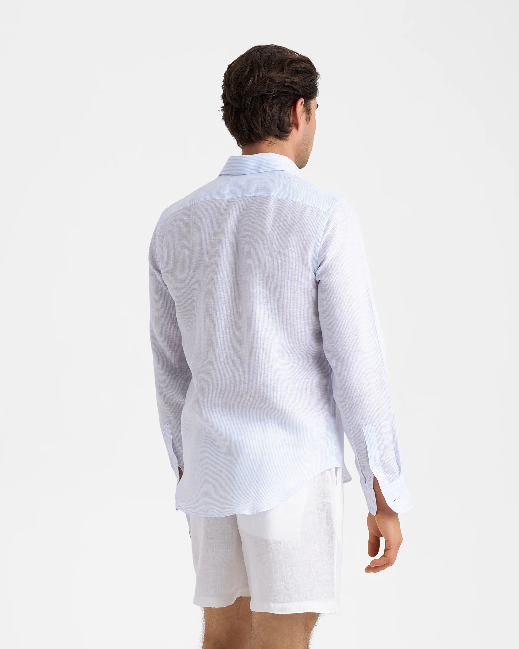 Linen Posillipo Shirt - A36GZ - Light Blue And White Stripes - Image 4