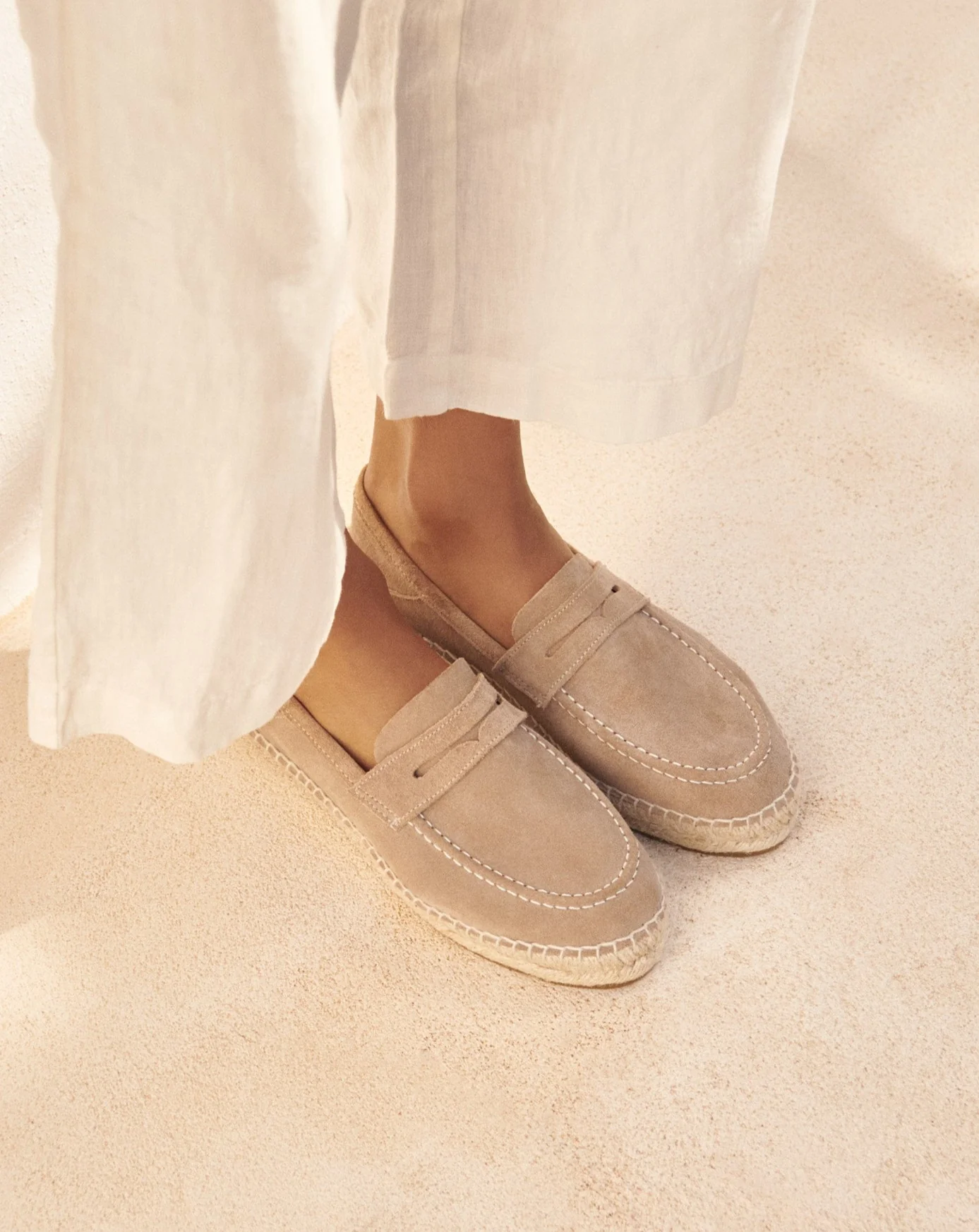 Suede Loafers Espadrilles - W19LW - Hamptons Vintage Taupe - Image 2