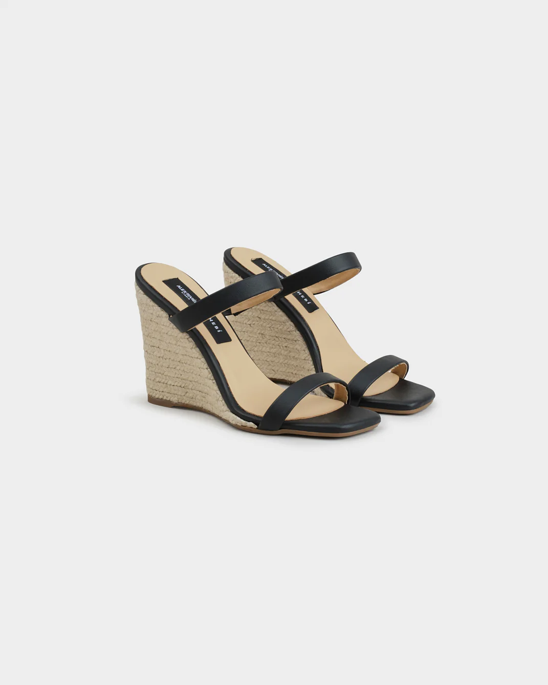 Lou Leather Wedge Mule Espadrilles - N09XQ - Alex Rivière Studio X Manebí - Black - Image 3